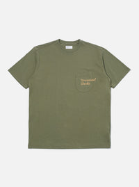 Olive Organic Jersey Print Pocket Tee