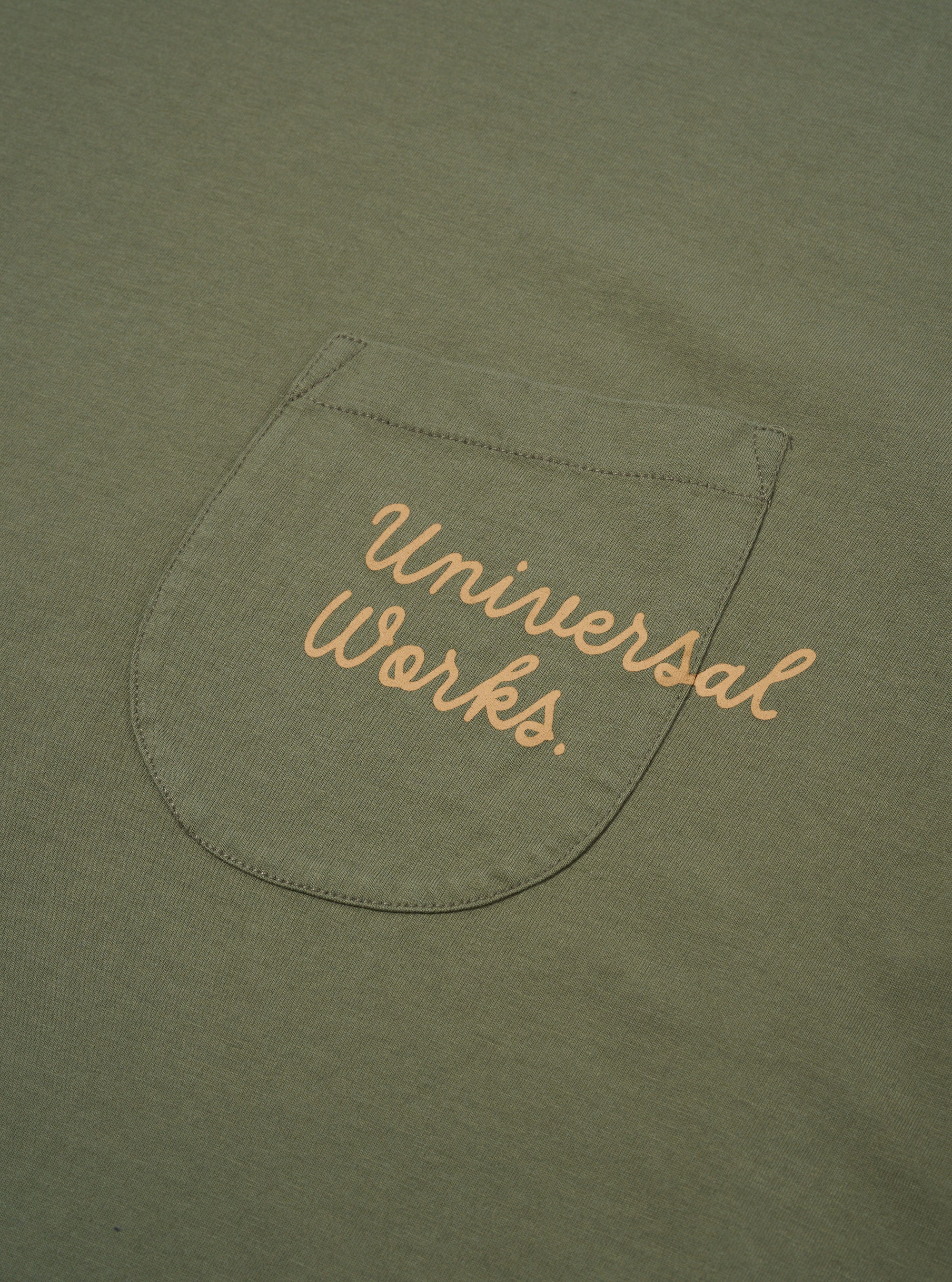 Olive Organic Jersey Print Pocket Tee