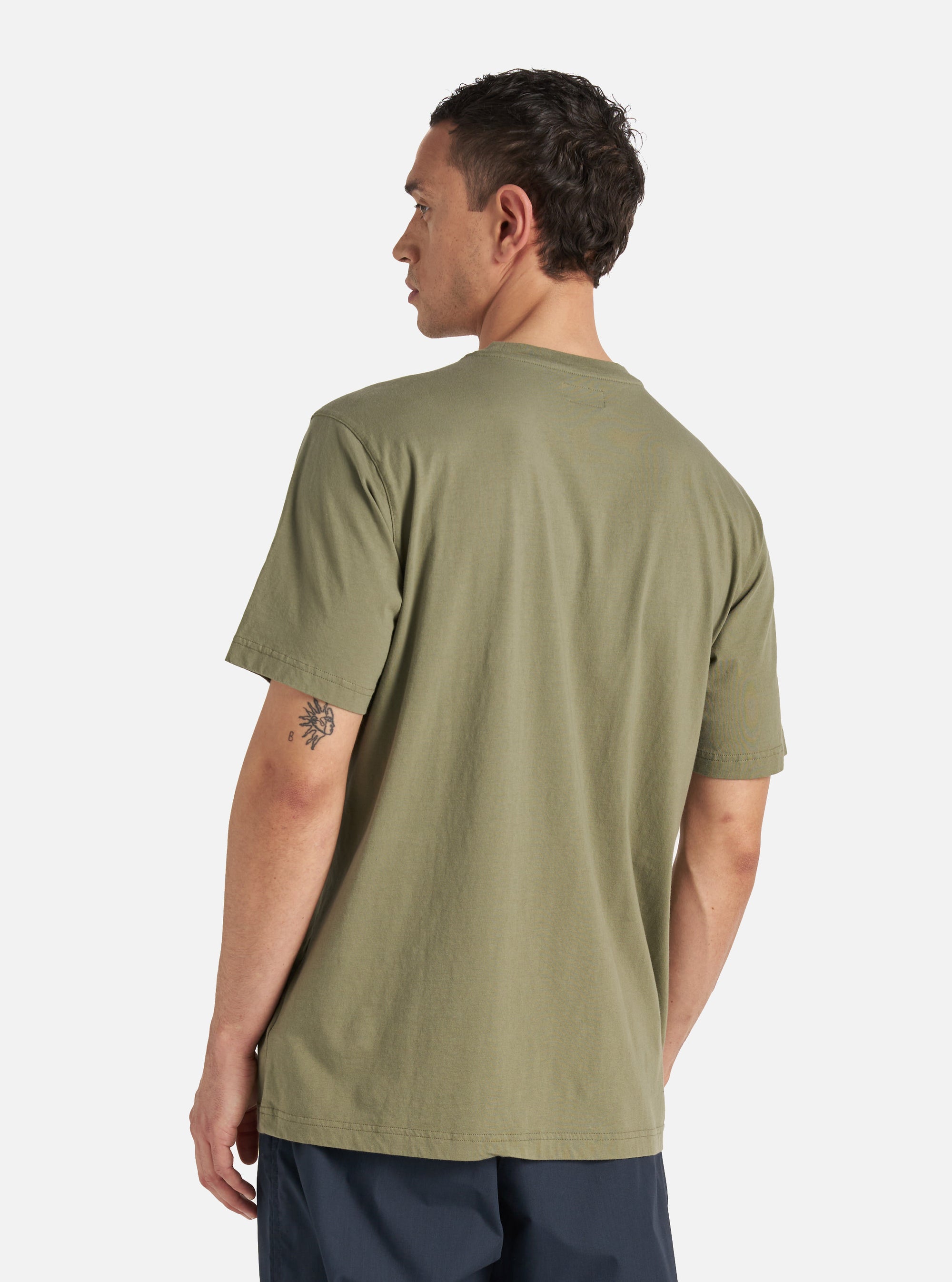 Olive Organic Jersey Print Pocket Tee