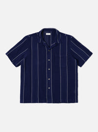 Navy Reef Stripe Cotton Road Shirt