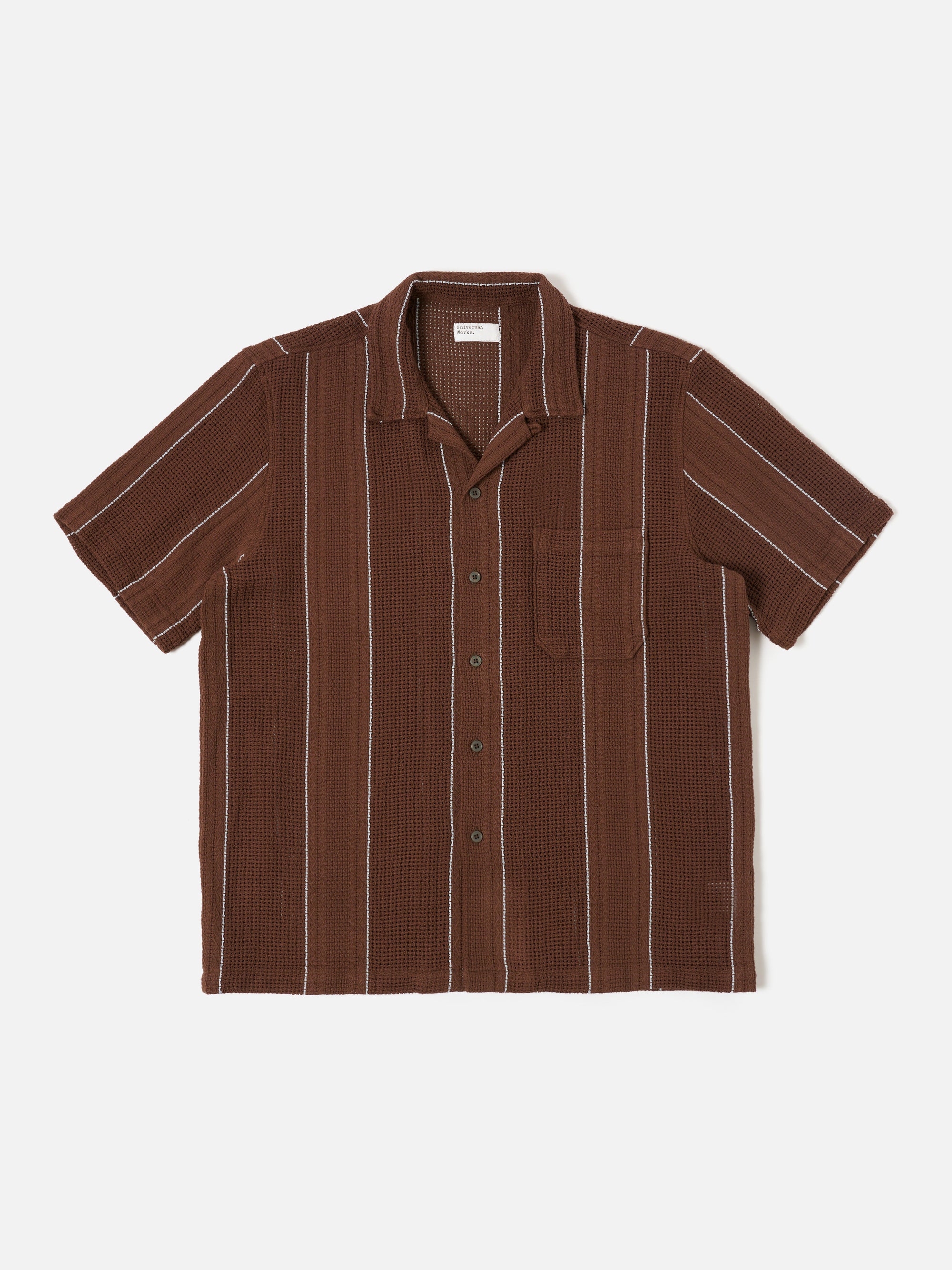 Brown Reef Stripe Cotton Road Shirt