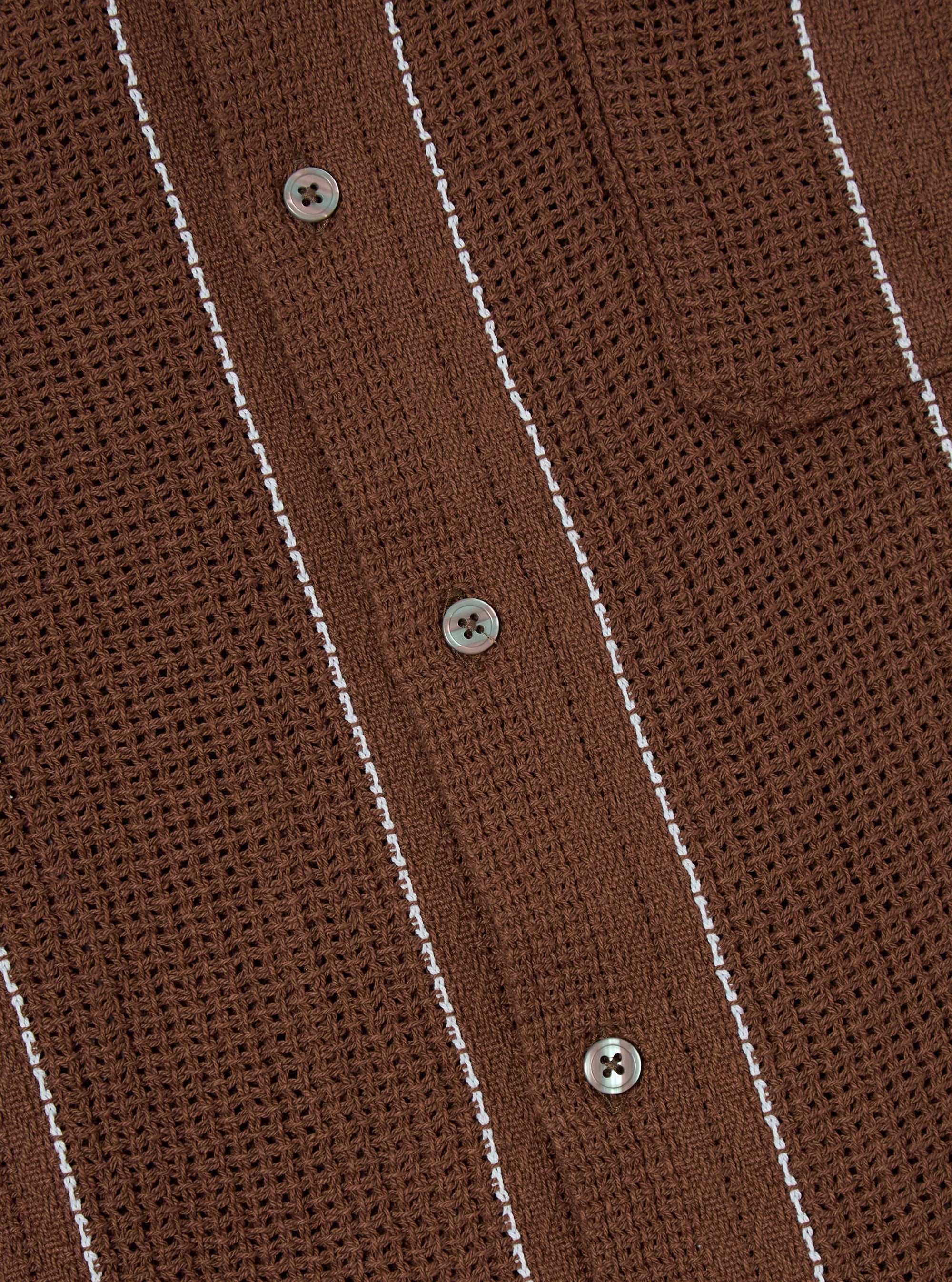 Brown Reef Stripe Cotton Road Shirt