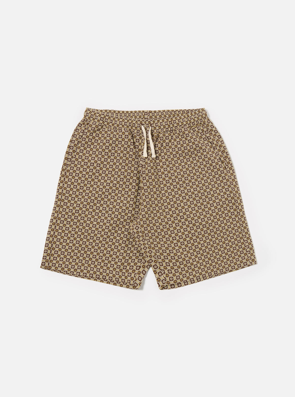 Brown Tile 1 Cotton Simple Short