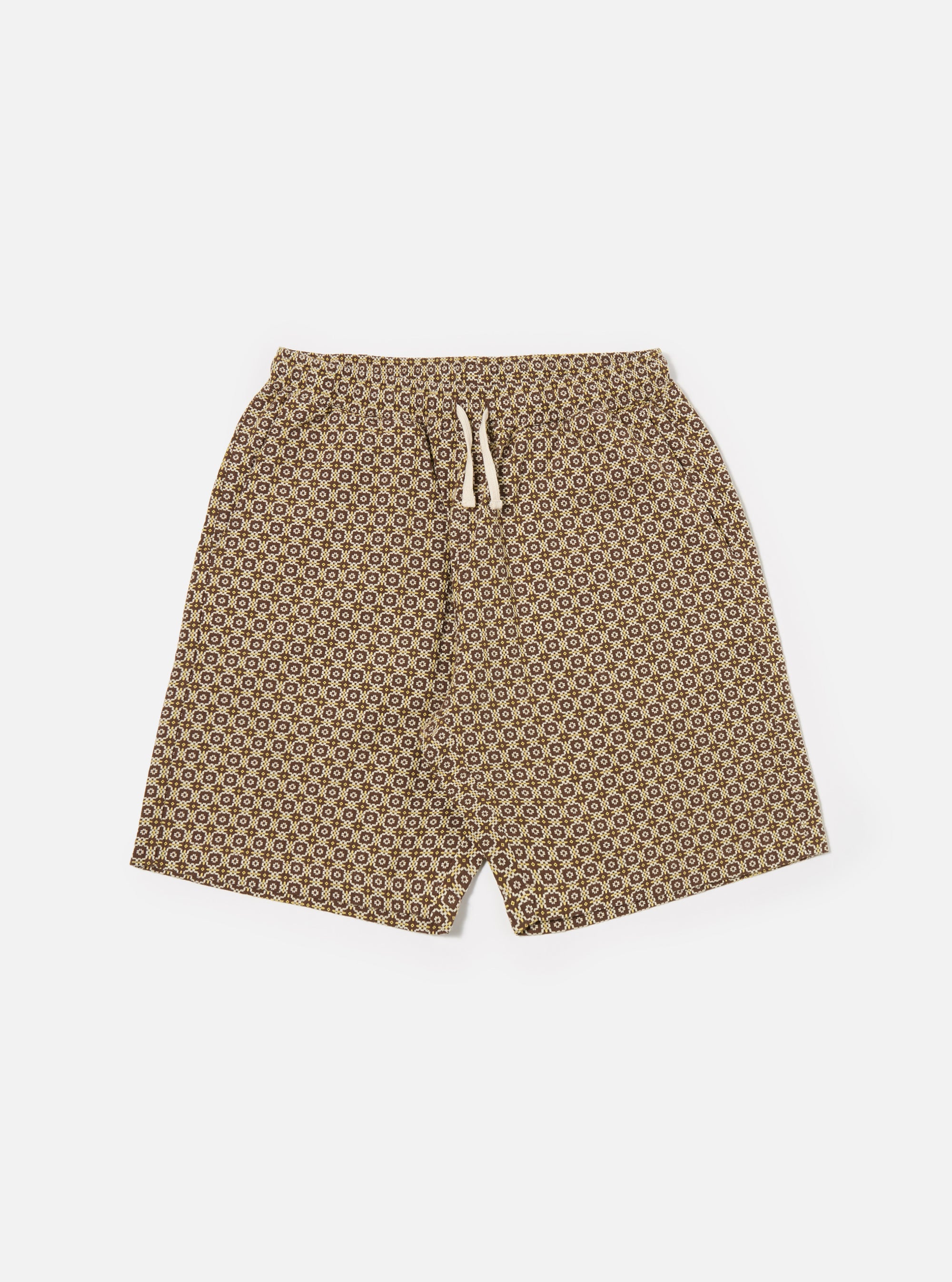Brown Tile 1 Cotton Simple Short