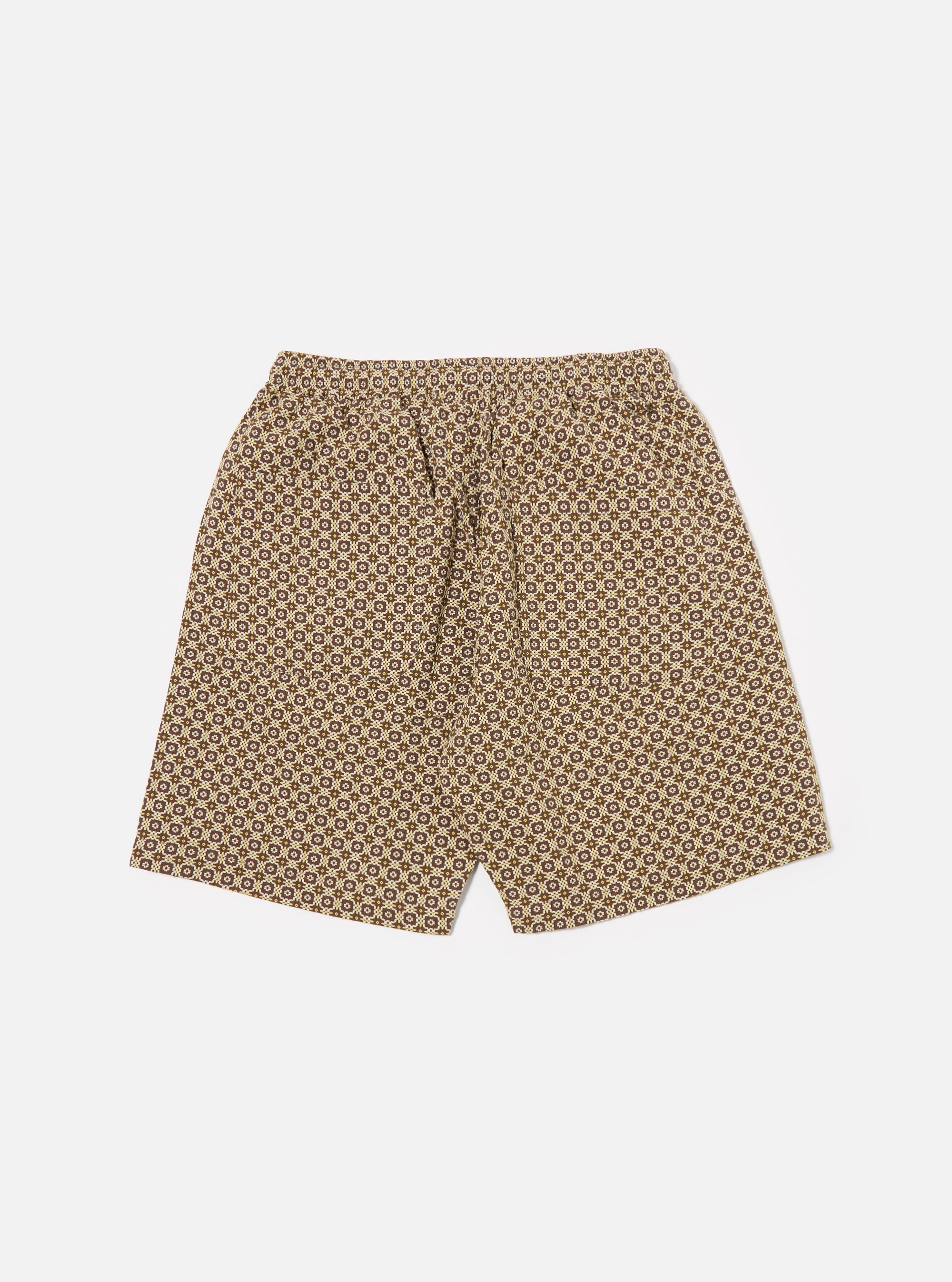 Brown Tile 1 Cotton Simple Short
