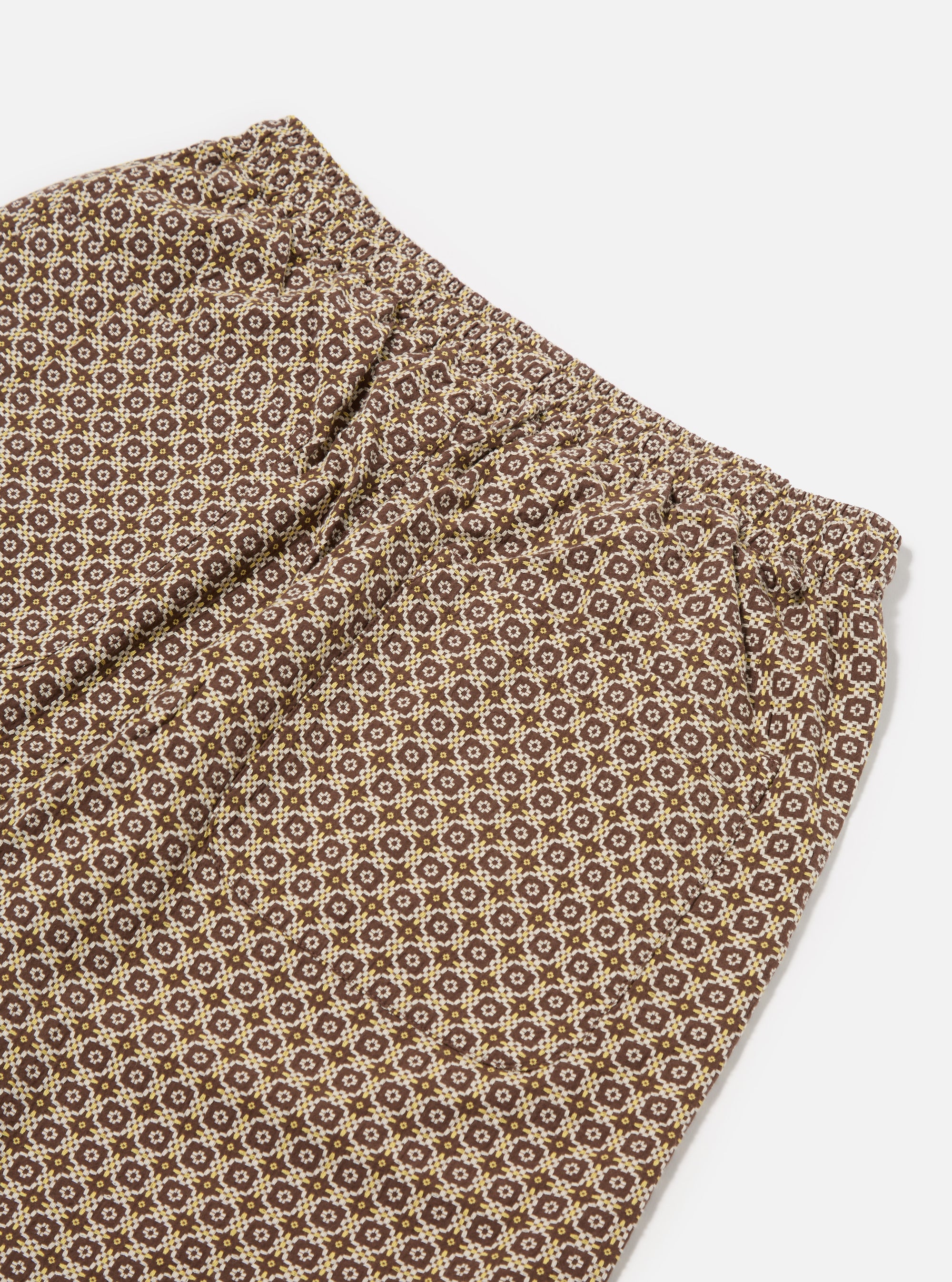 Brown Tile 1 Cotton Simple Short