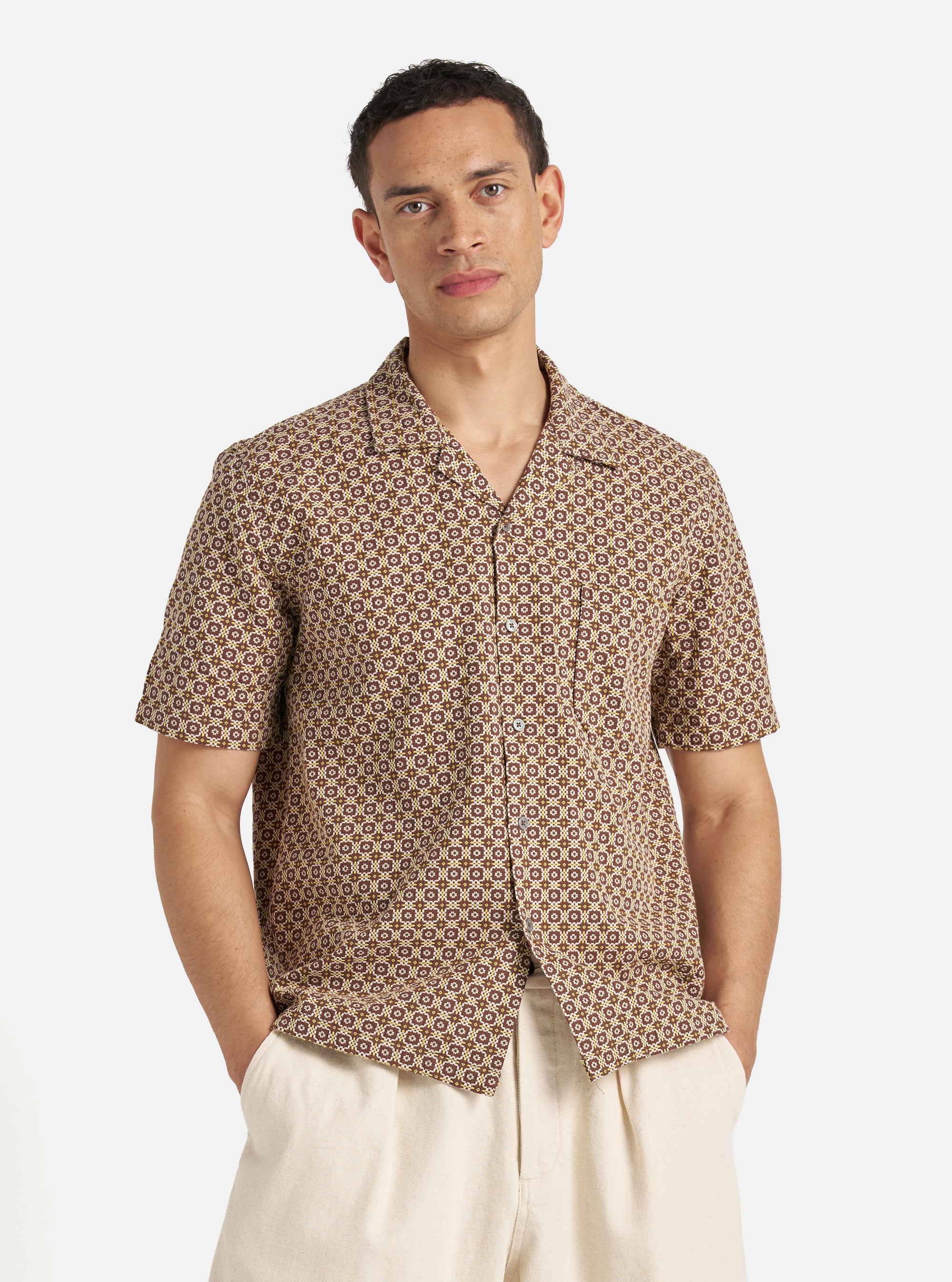 Brown Tile 1 Cotton Road Shirt