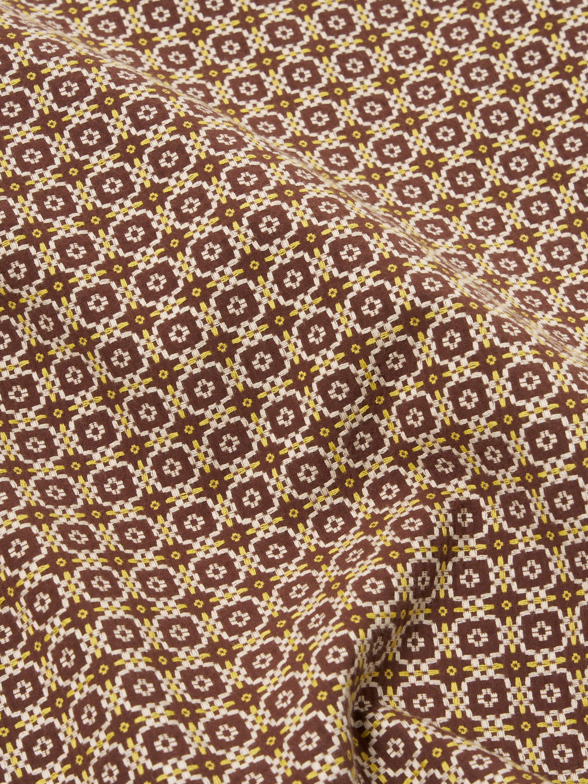 Brown Tile 1 Cotton Simple Short