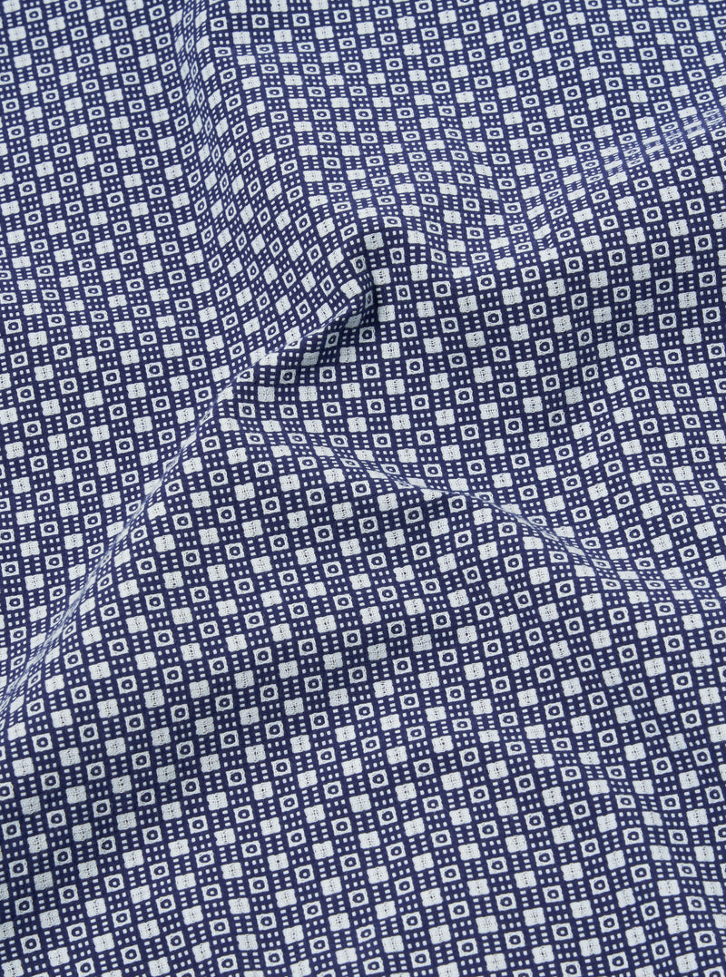 Navy Tile 3 Cotton Simple Short