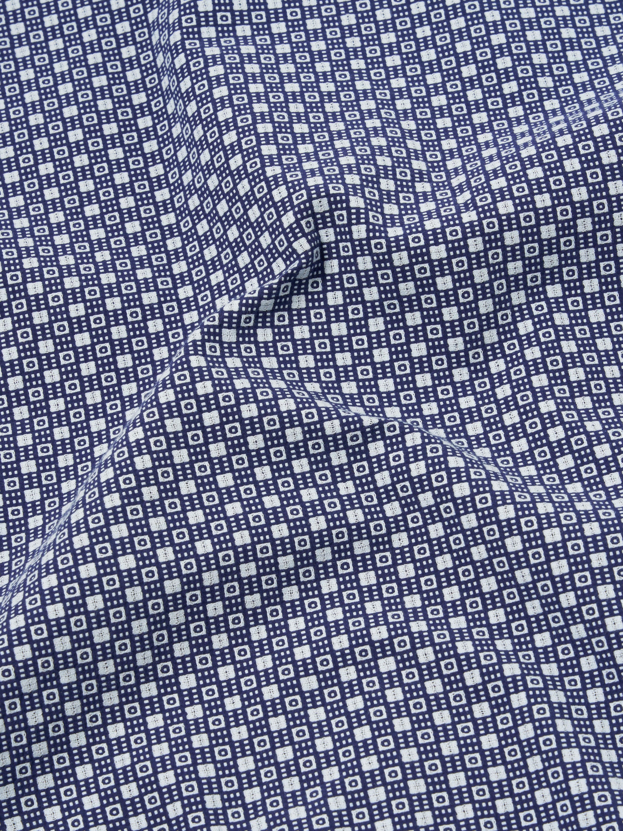 Navy Tile 3 Cotton Simple Short