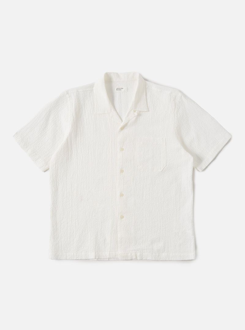 White Seersucker Road Shirt