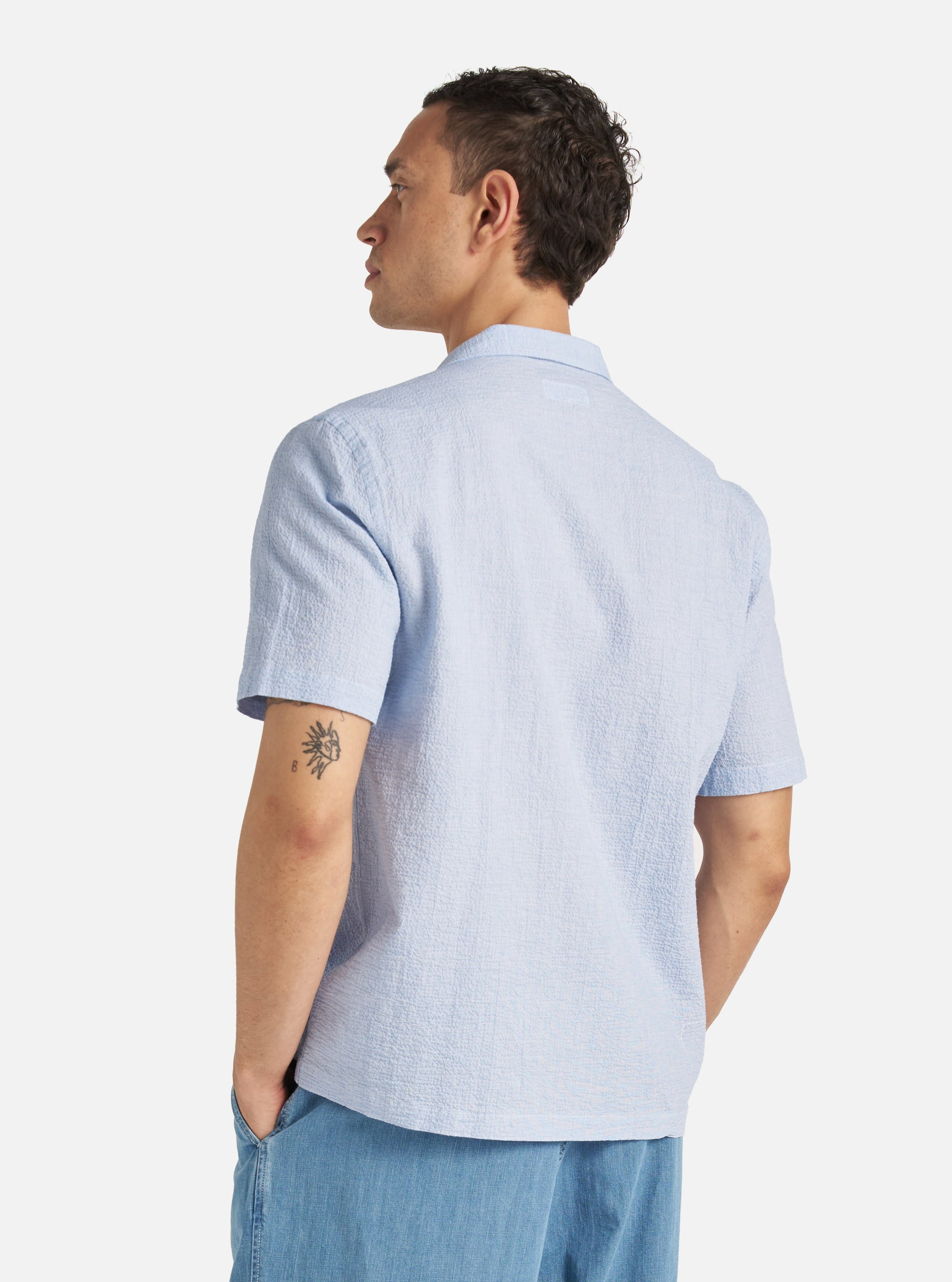 Pale Blue Seersucker Road Shirt