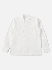 White Seersucker L/S Utility Shirt