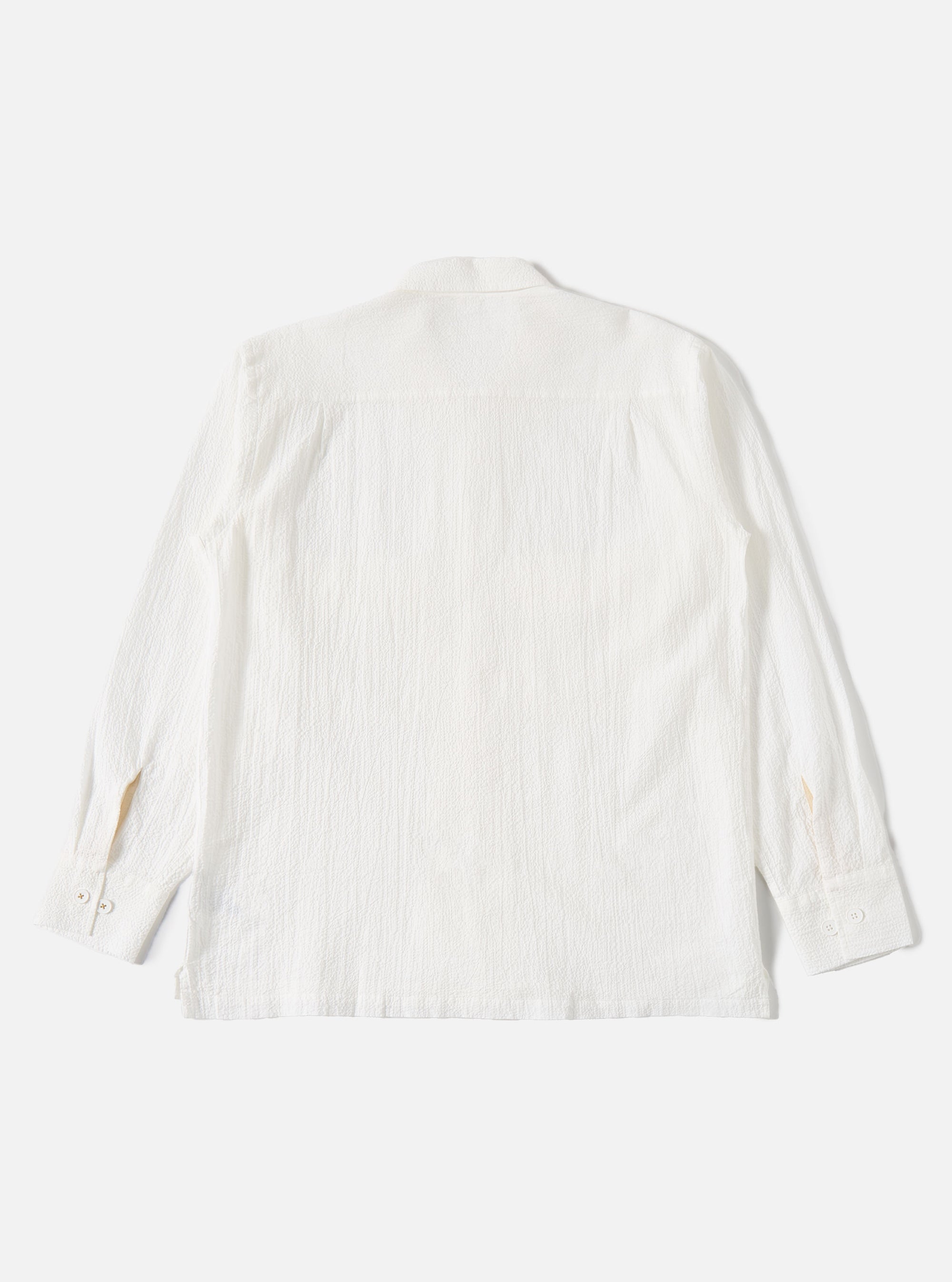 White Seersucker L/S Utility Shirt