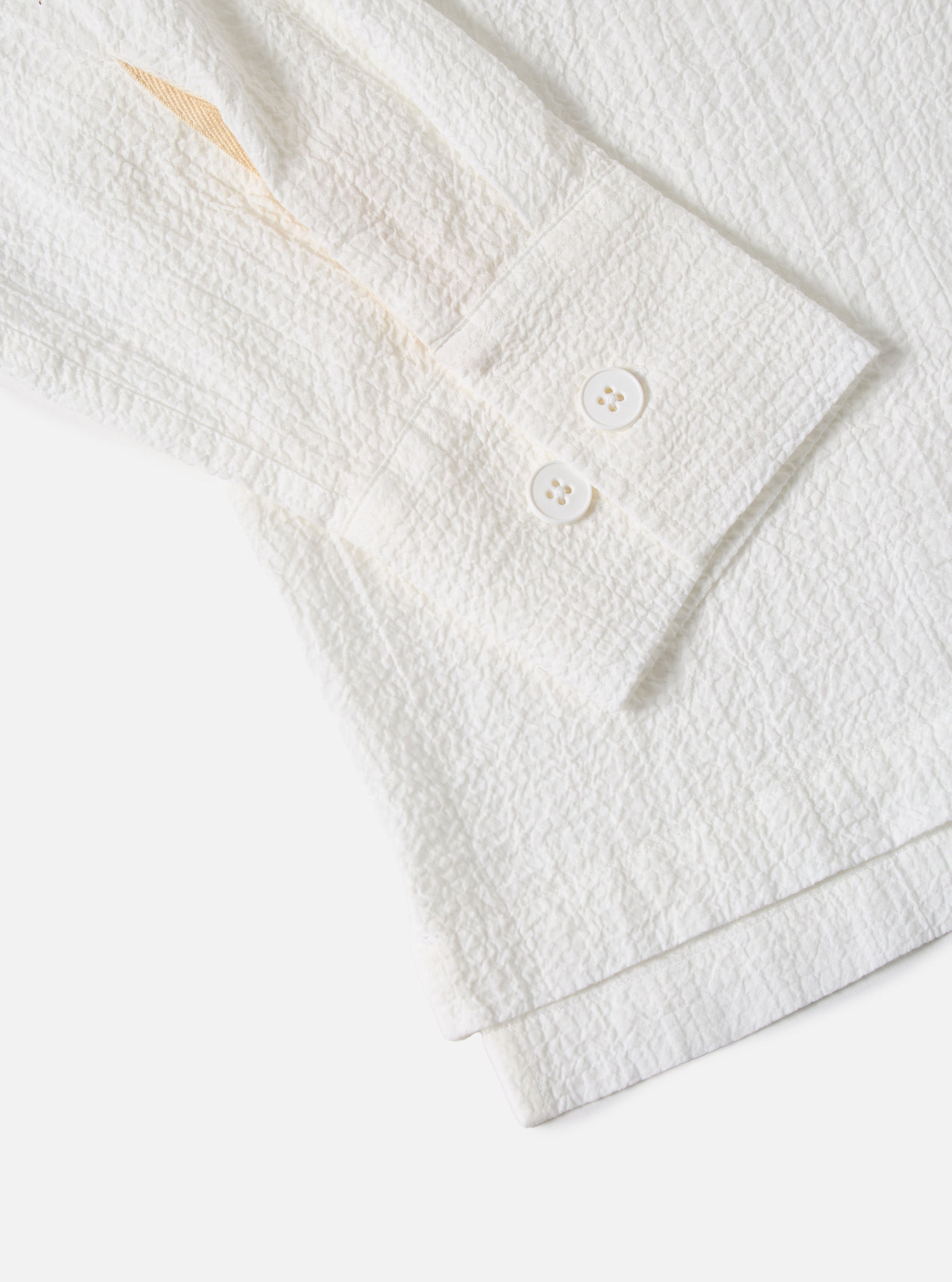 White Seersucker L/S Utility Shirt