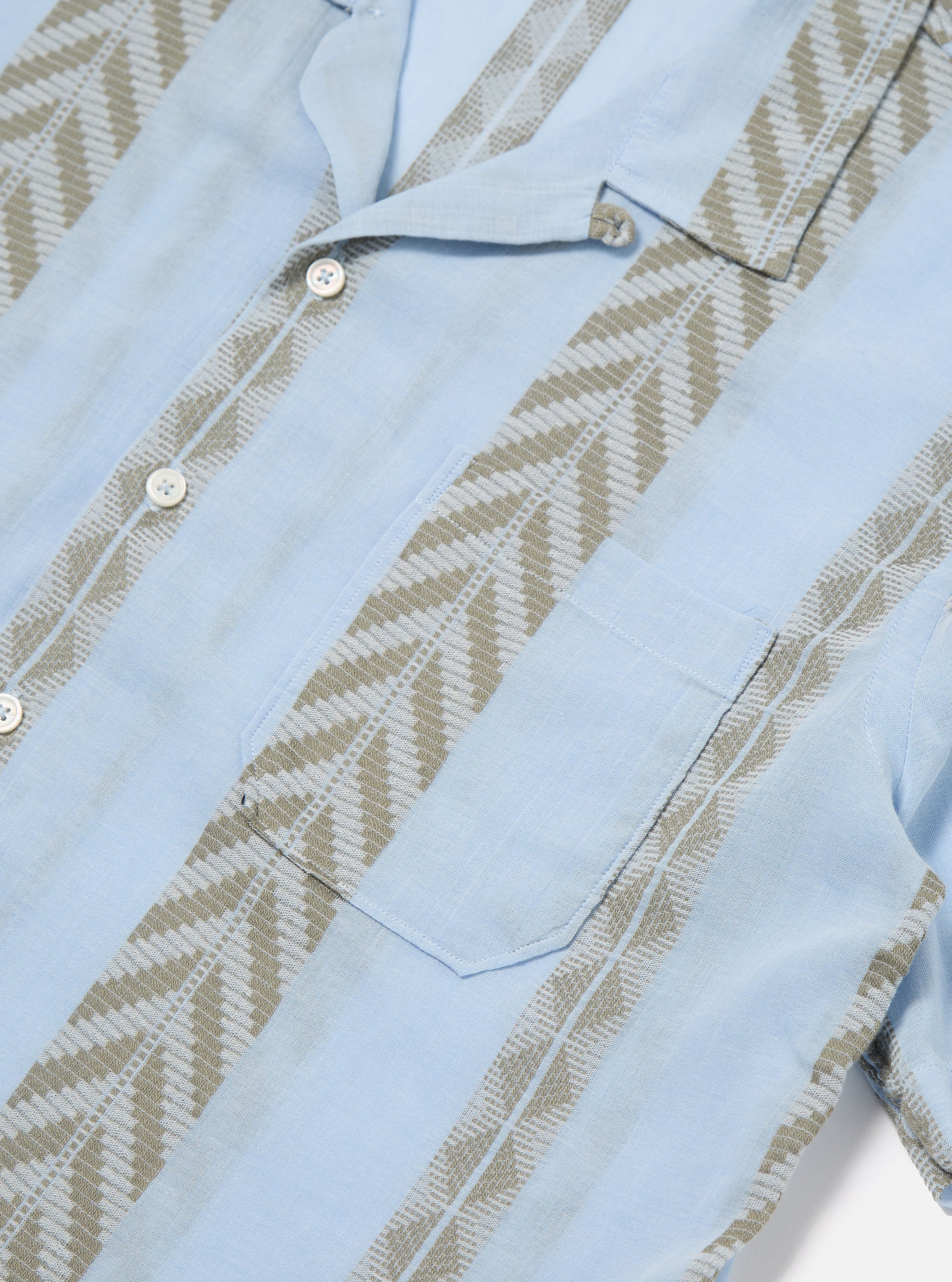 Pale Blue Hendrix Beach Stripe Road Shirt