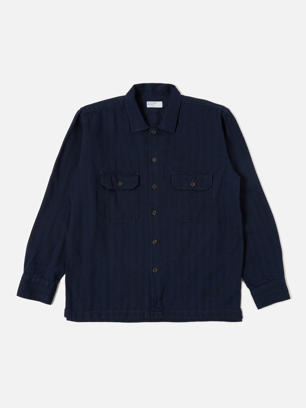 Indigo Herringbone Denim L/S Utility Shirt