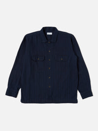 Indigo Herringbone Denim L/S Utility Shirt