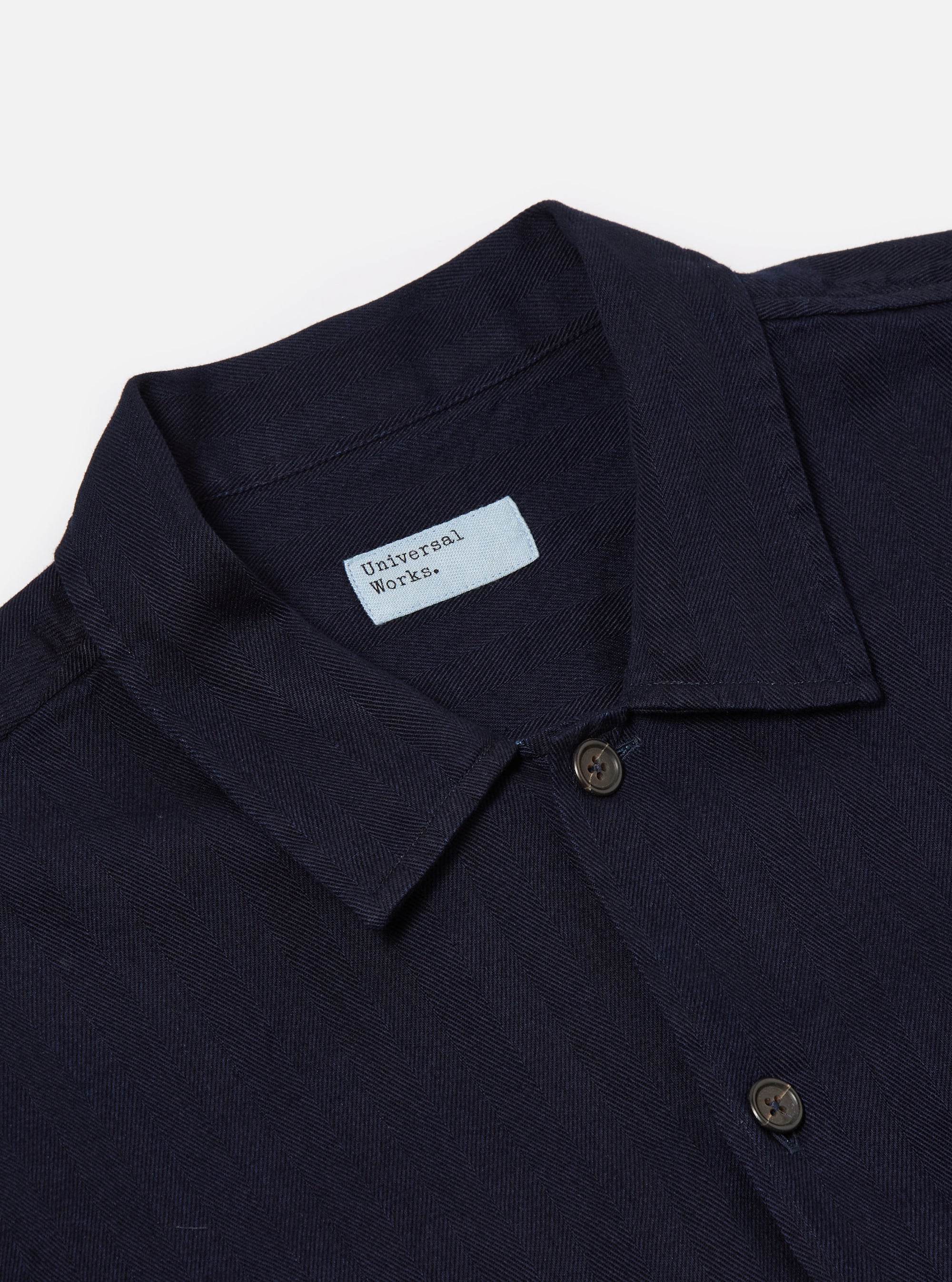 Indigo Herringbone Denim L/S Utility Shirt