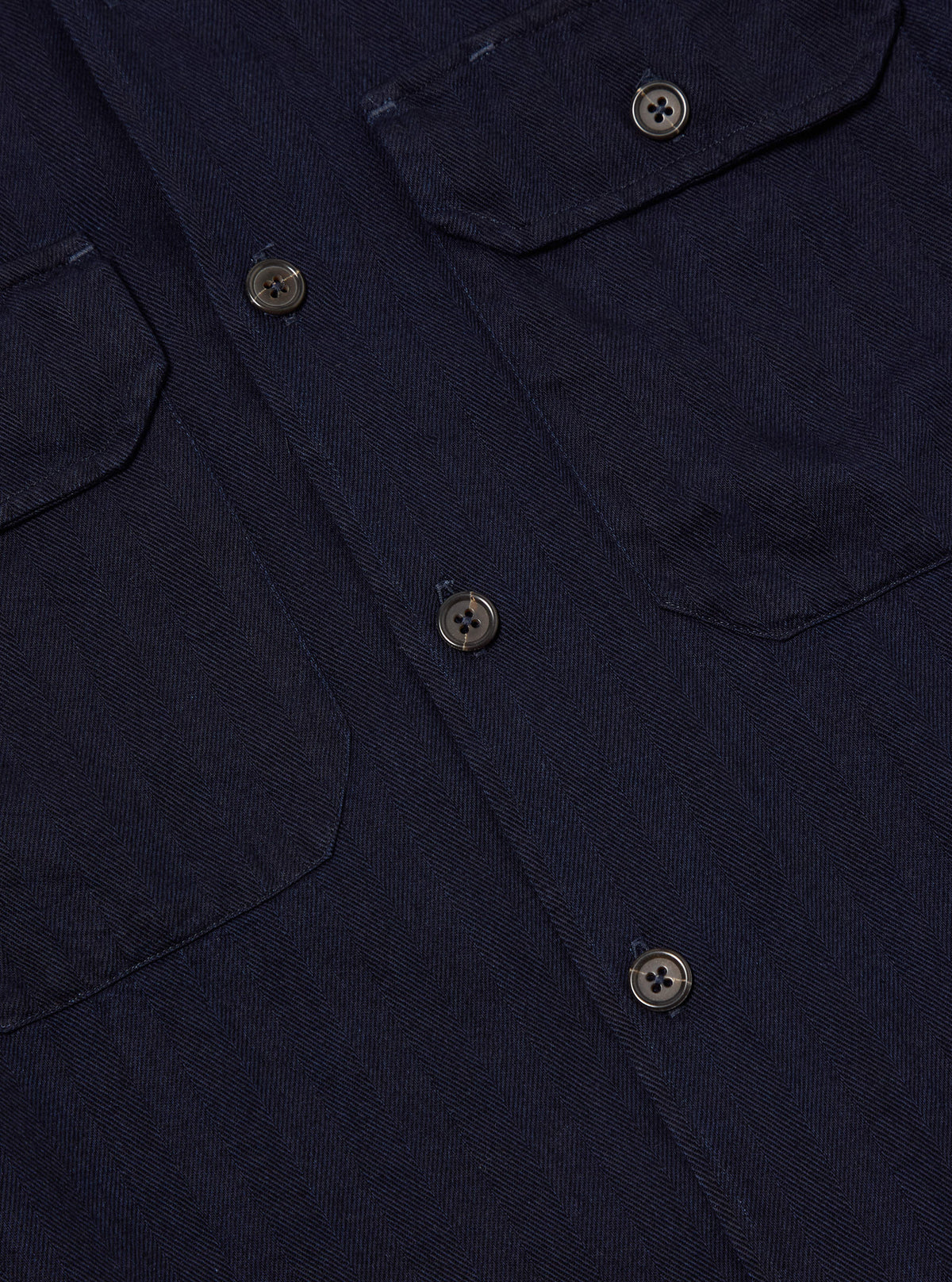 Indigo Herringbone Denim L/S Utility Shirt