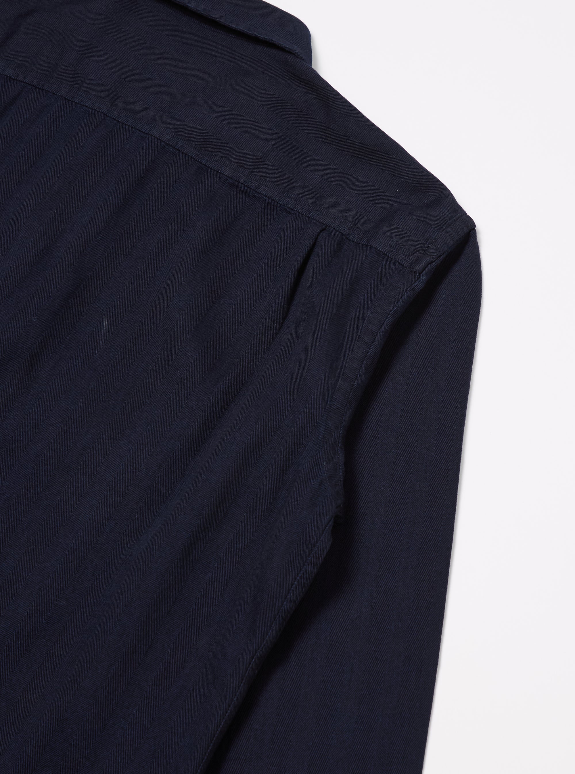 Indigo Herringbone Denim L/S Utility Shirt