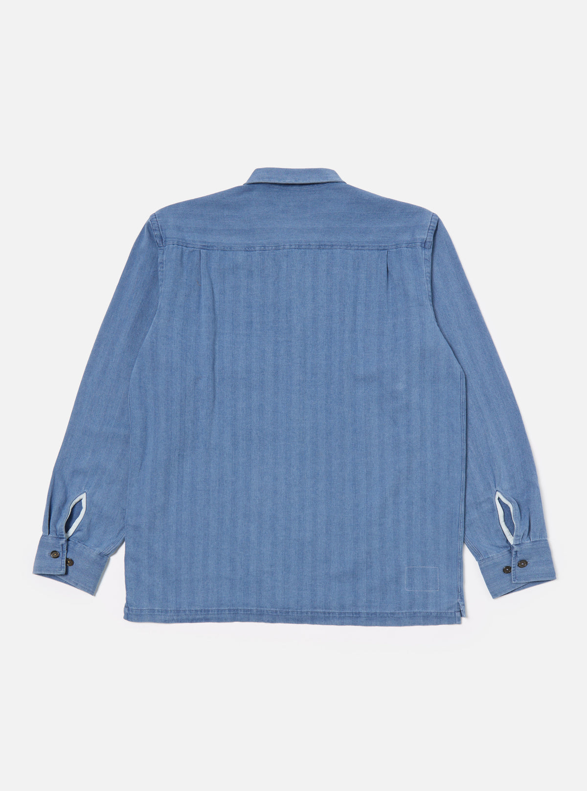 Washed Indigo Herringbone Denim L/S Utility Shirt