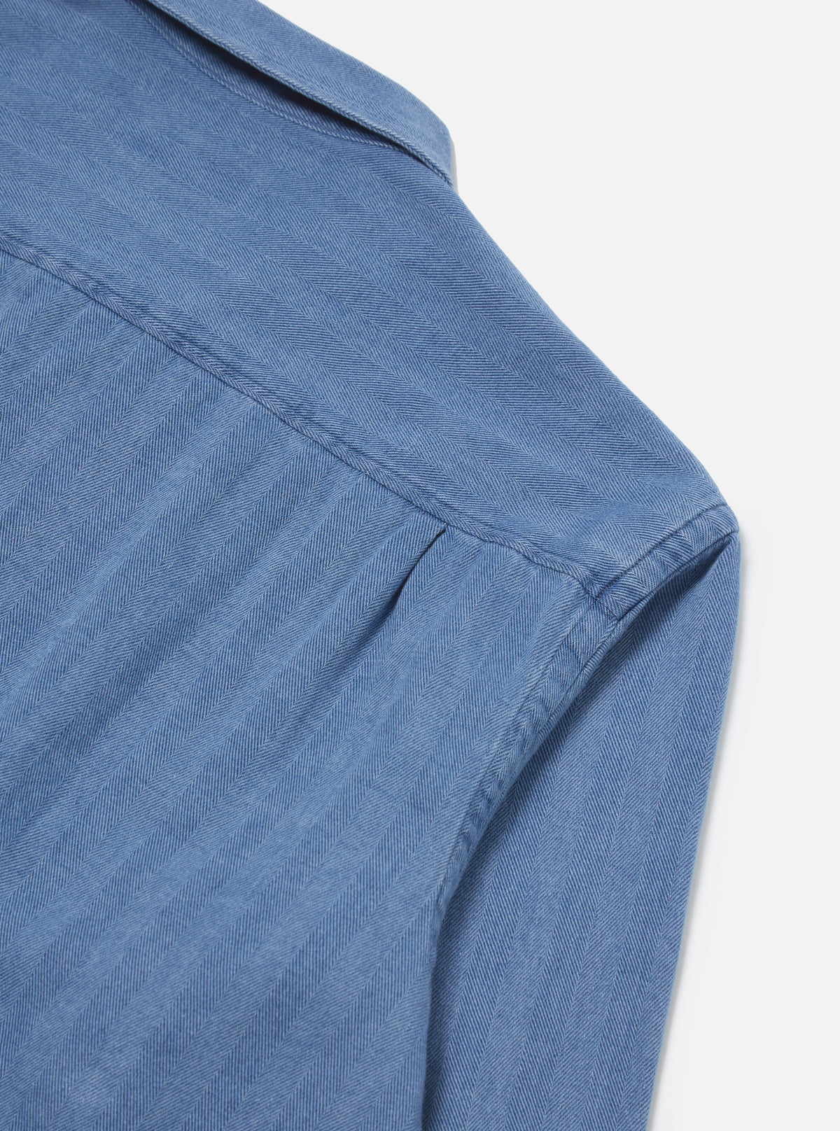 Washed Indigo Herringbone Denim L/S Utility Shirt