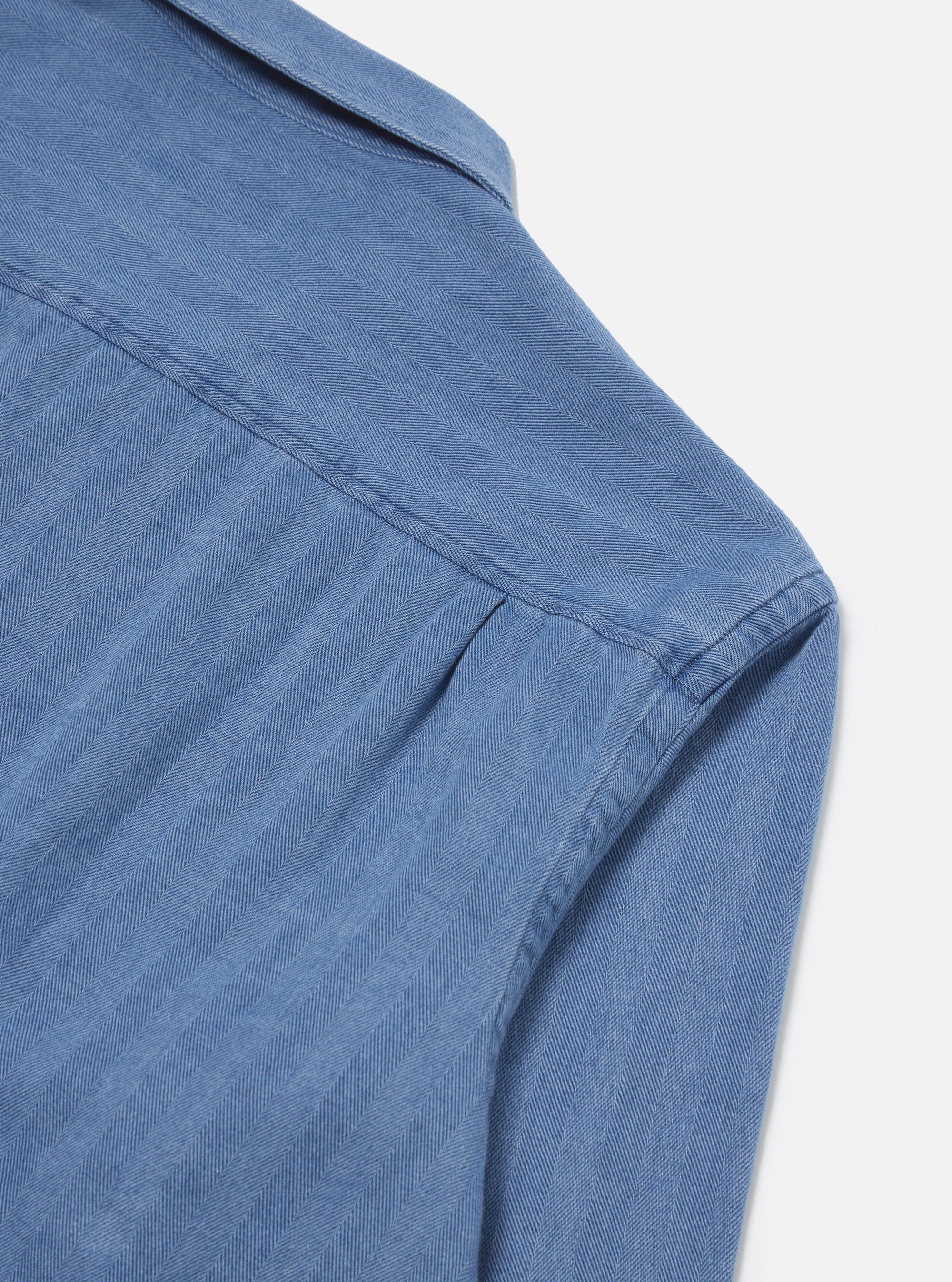 Washed Indigo Herringbone Denim L/S Utility Shirt