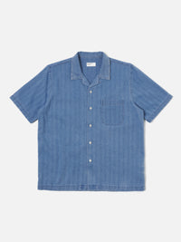 Washed Indigo Herringbone Denim Road Shirt