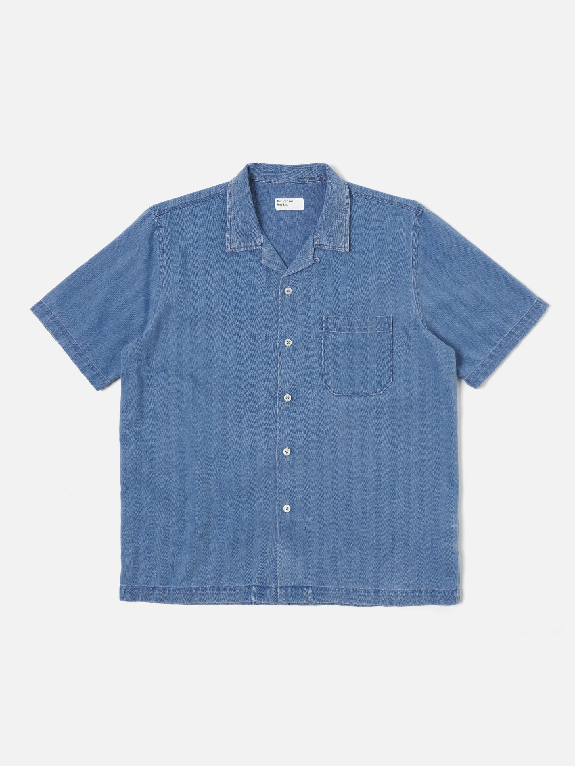 Washed Indigo Herringbone Denim Road Shirt