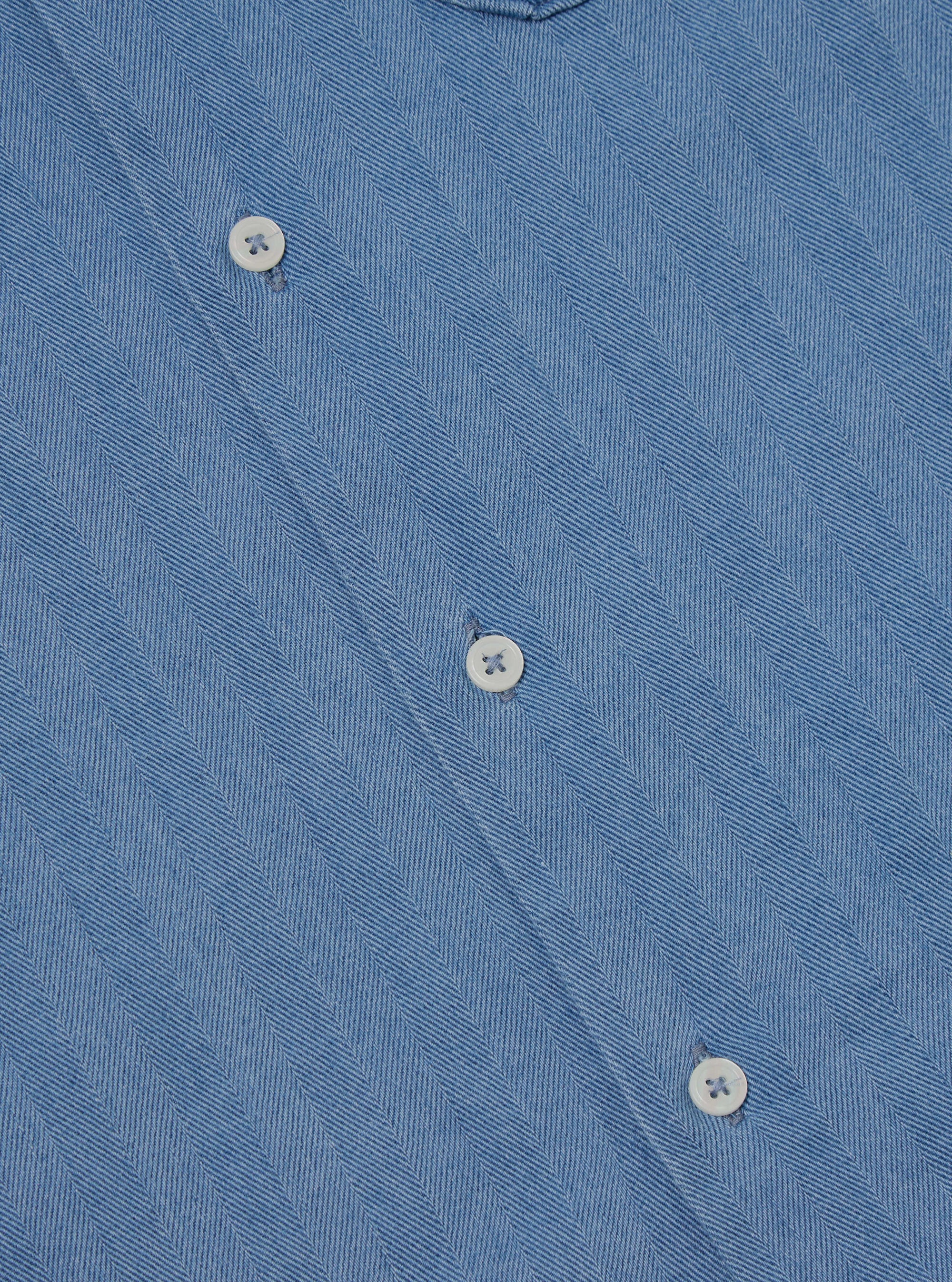 Washed Indigo Herringbone Denim Road Shirt