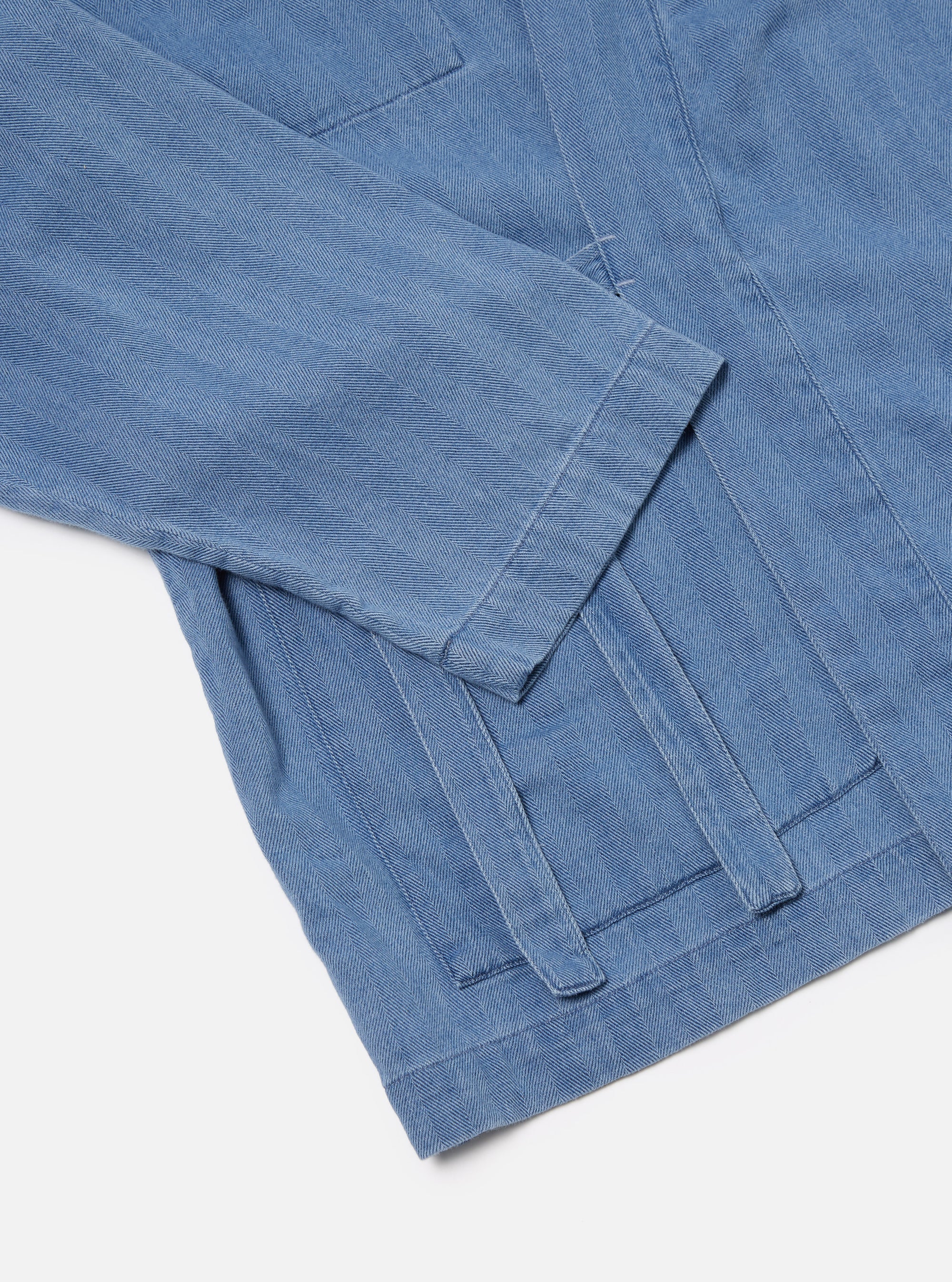 Washed Indigo Herringbone Denim Kyoto Work Jacket