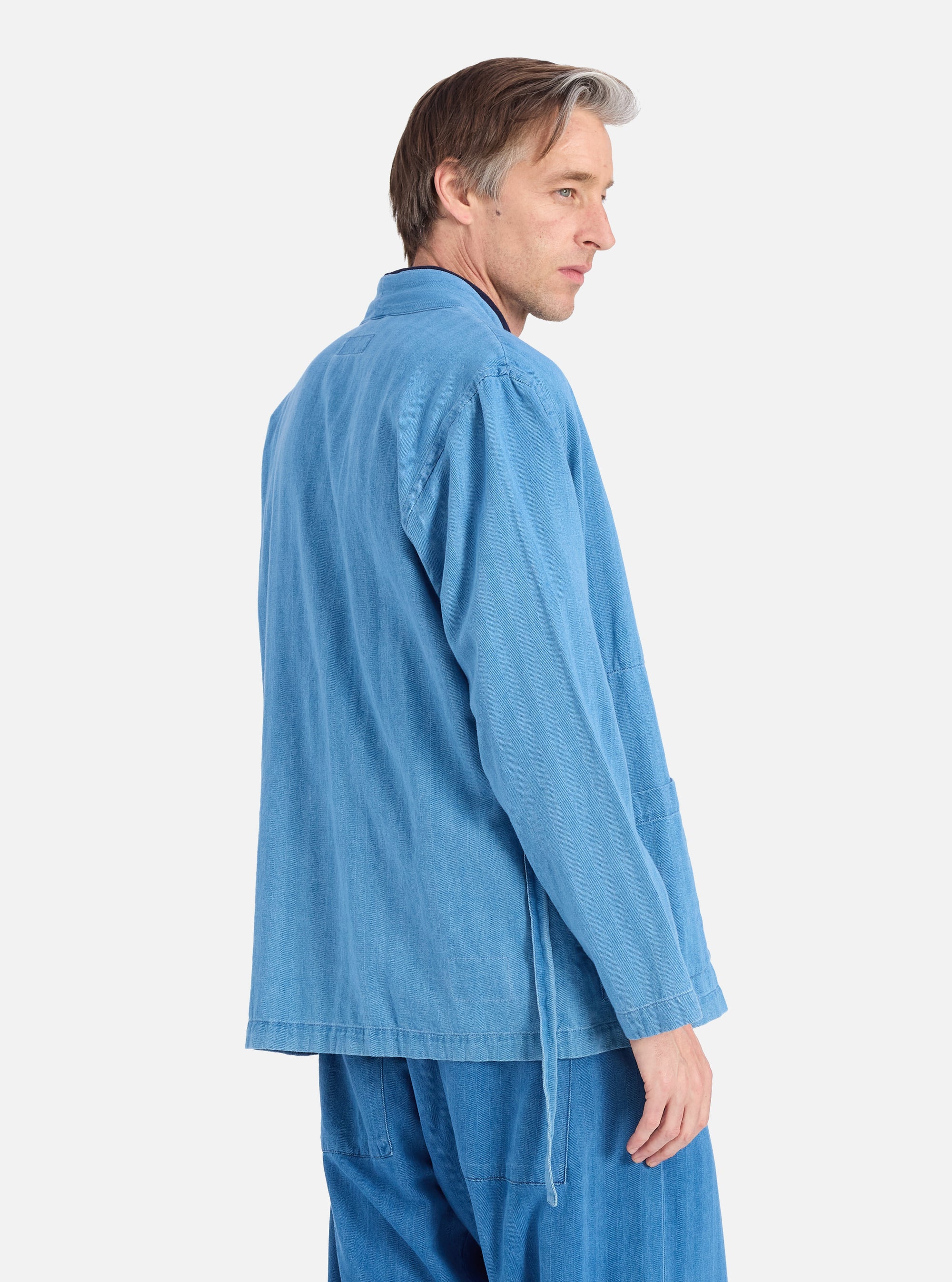 Washed Indigo Herringbone Denim Kyoto Work Jacket