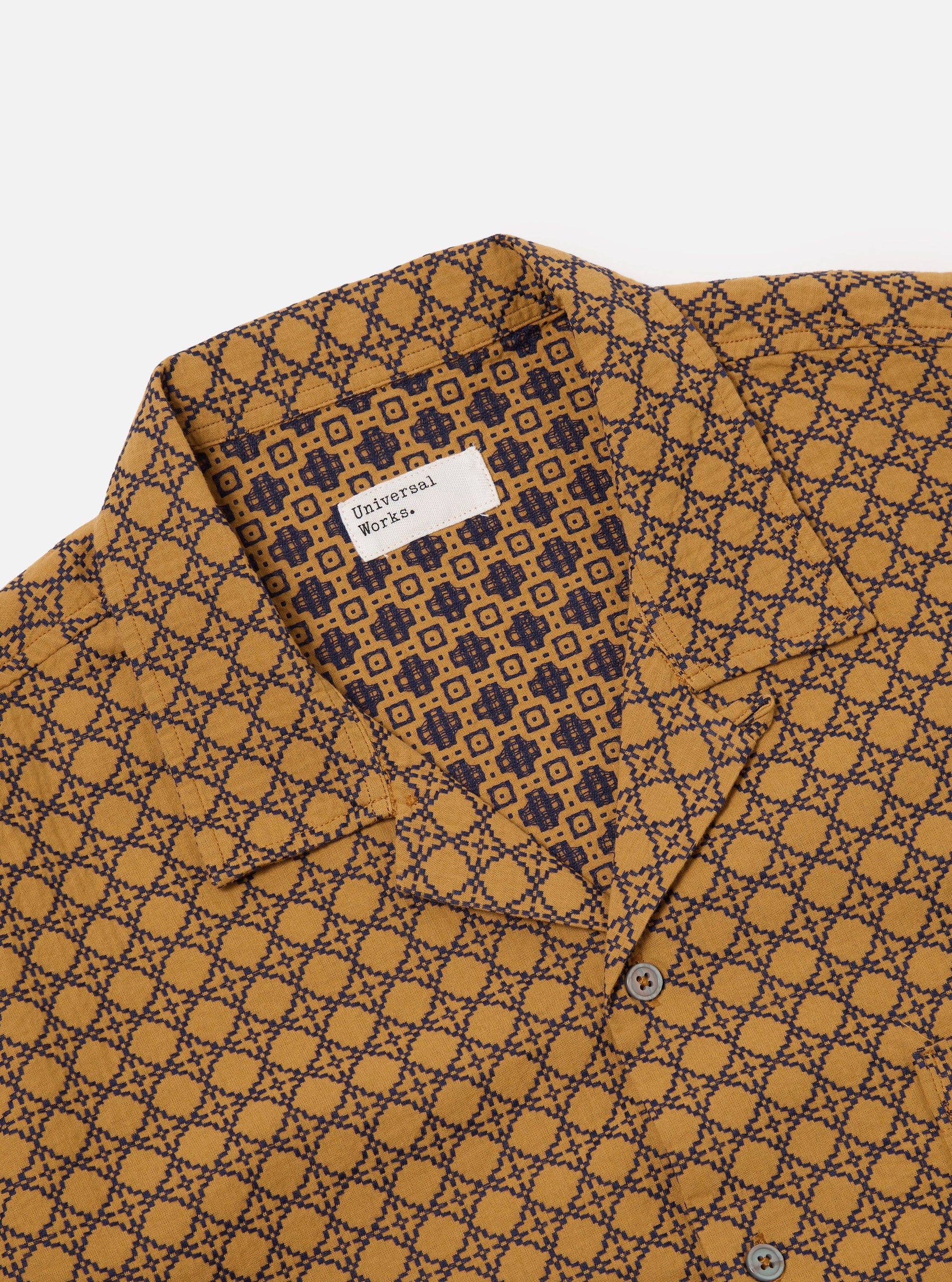 Gold/Navy Rhodes Cotton Road Shirt