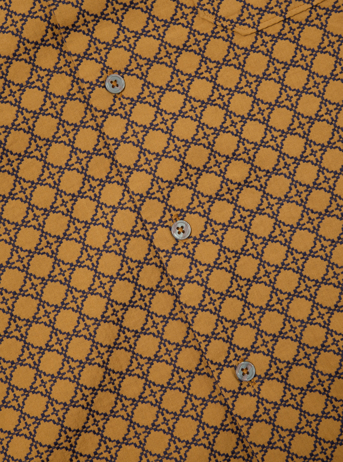 Gold/Navy Rhodes Cotton Road Shirt
