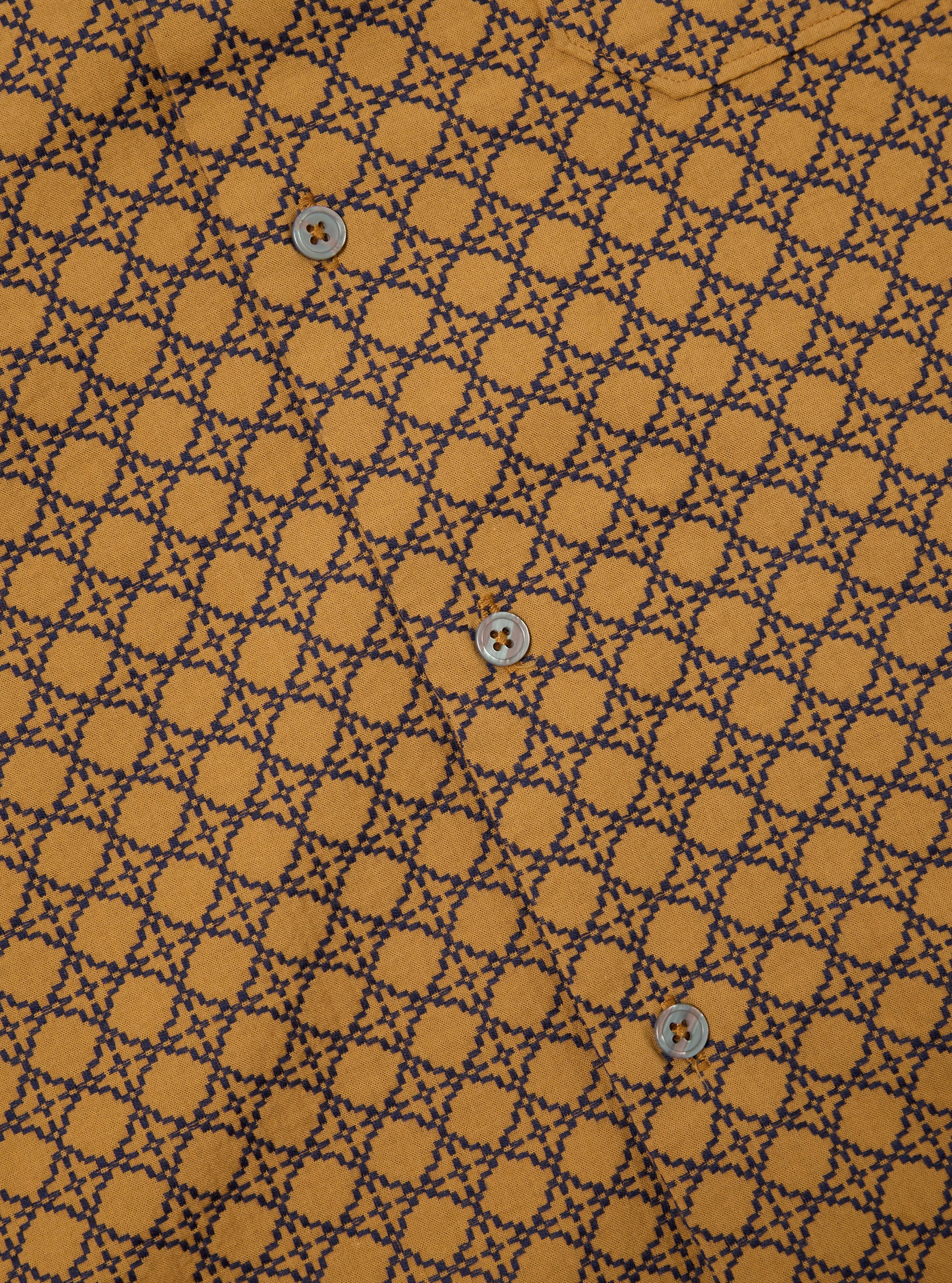 Gold/Navy Rhodes Cotton Road Shirt