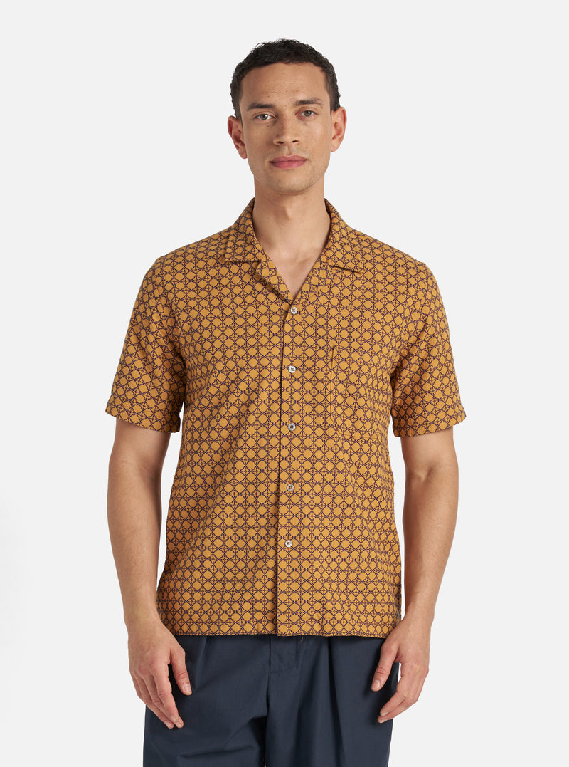 Gold/Navy Rhodes Cotton Road Shirt