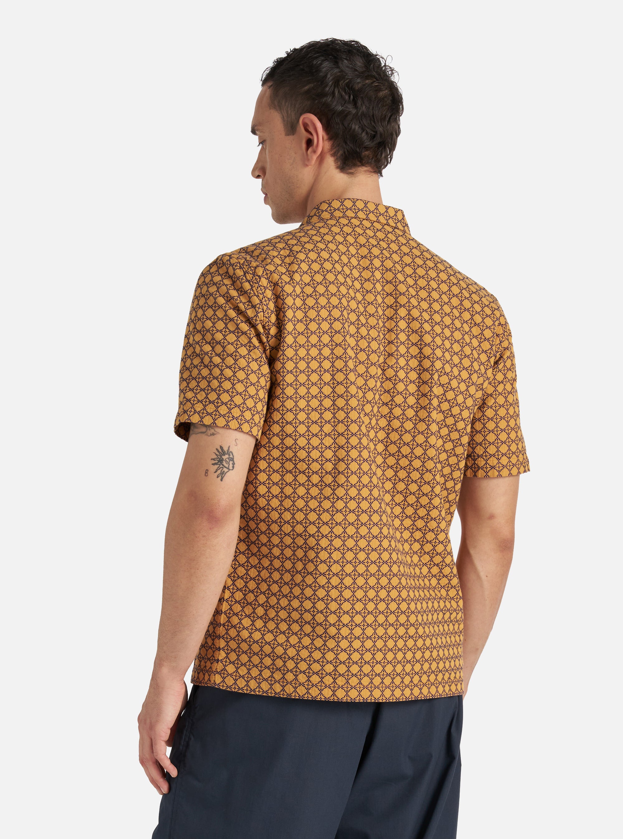 Gold/Navy Rhodes Cotton Road Shirt