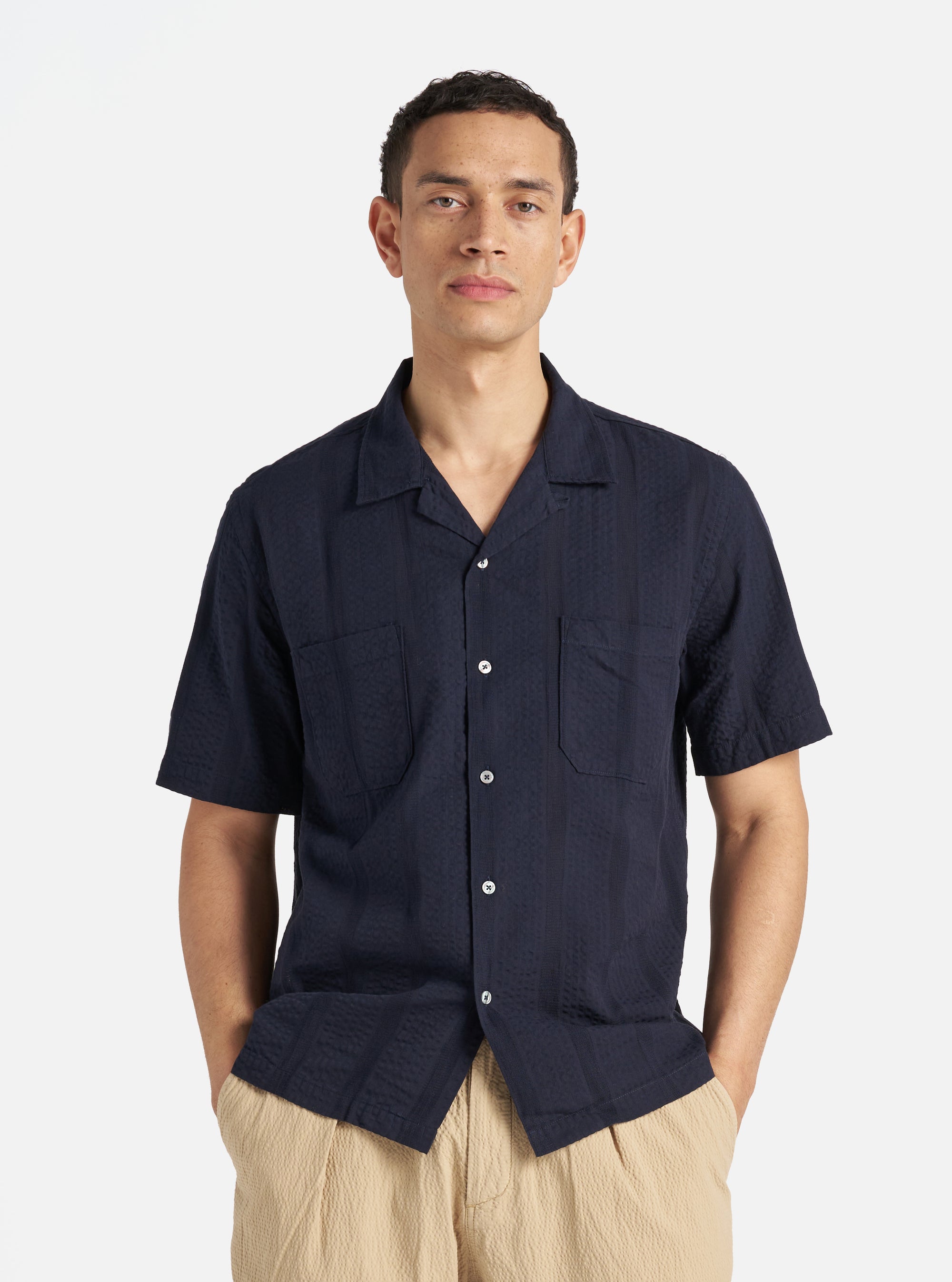 Navy Maui Cotton Sal Road Shirt