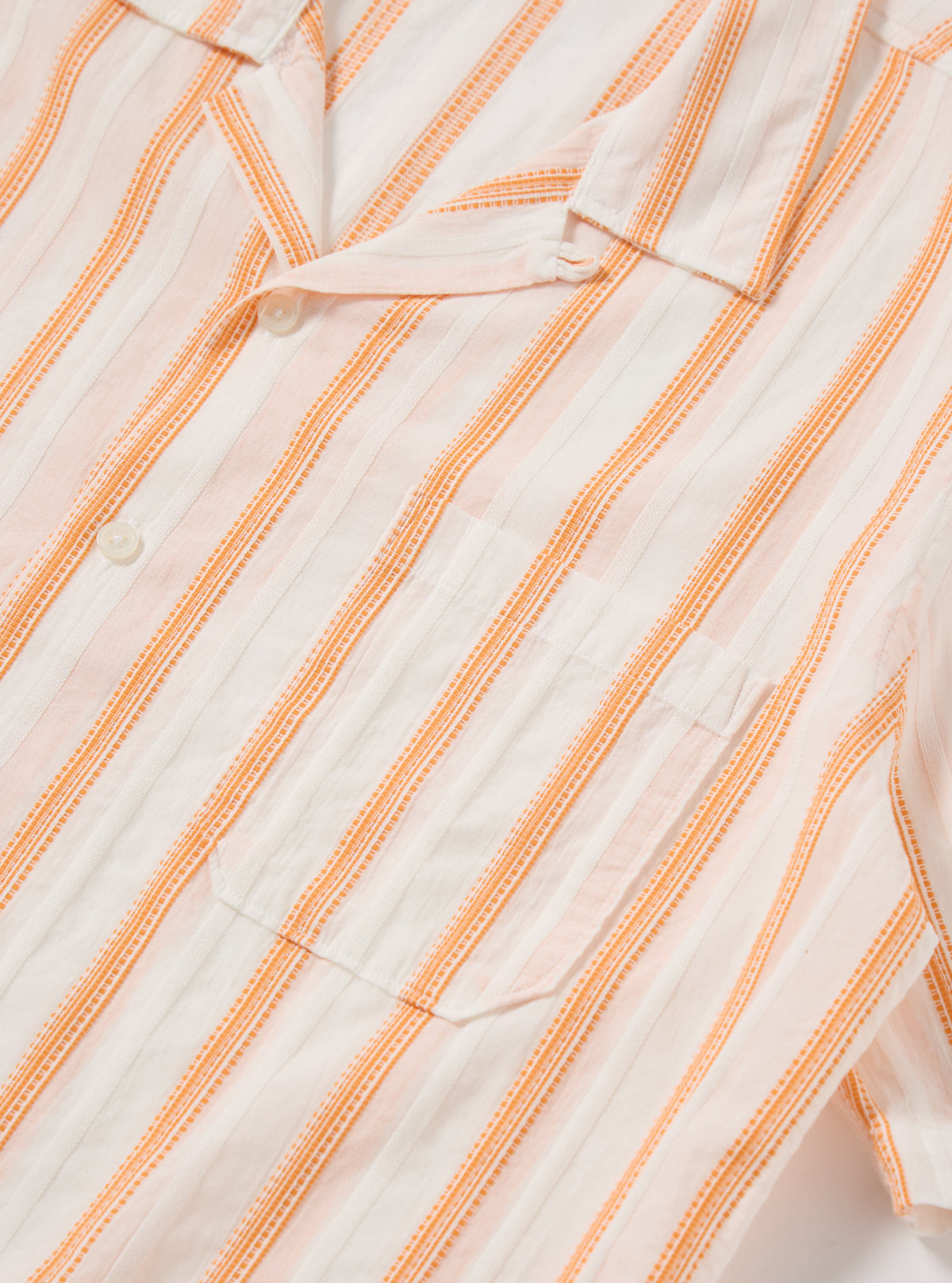 White/Orange Fans Stripe Cotton Road Shirt