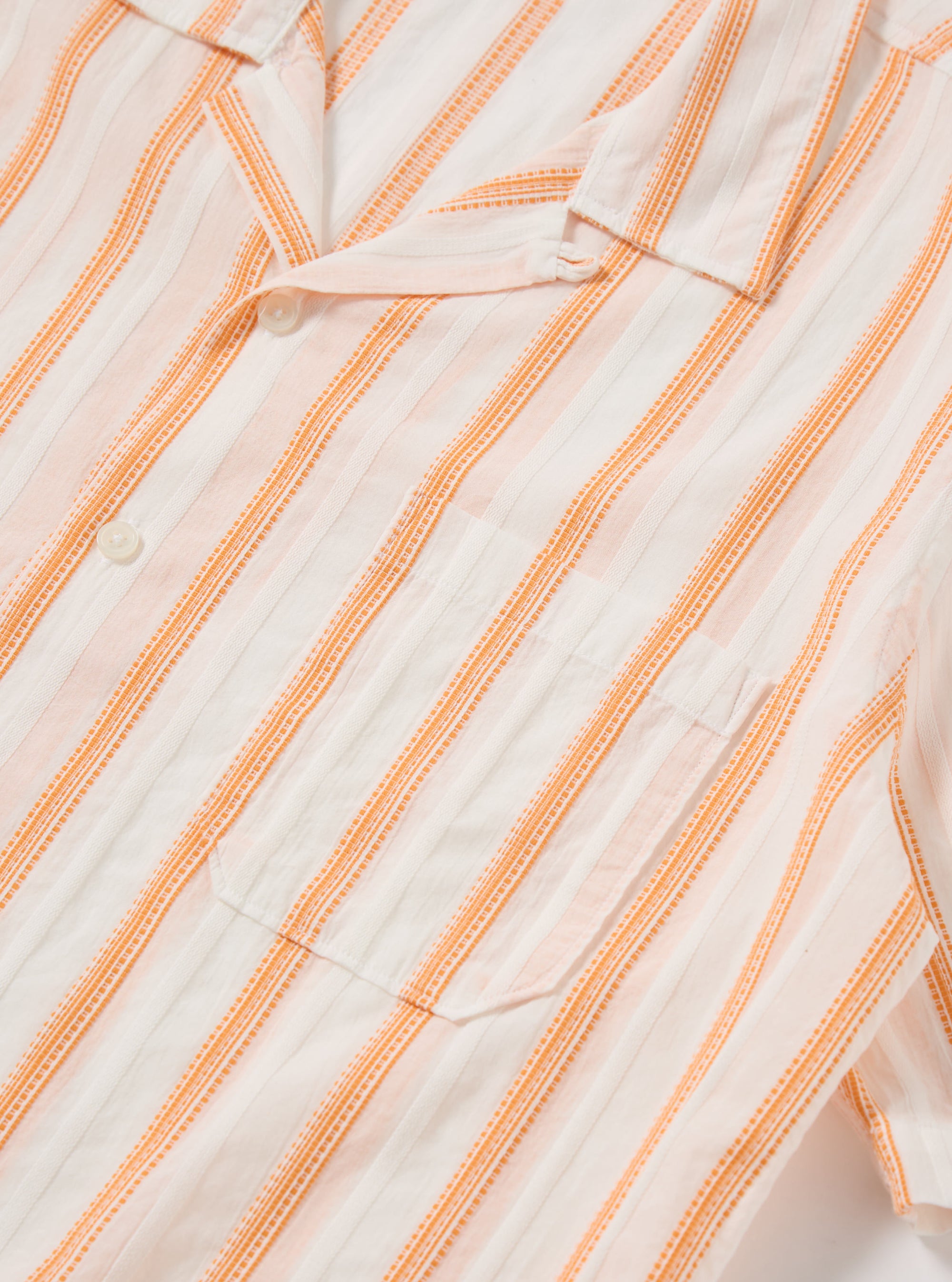 White/Orange Fans Stripe Cotton Road Shirt