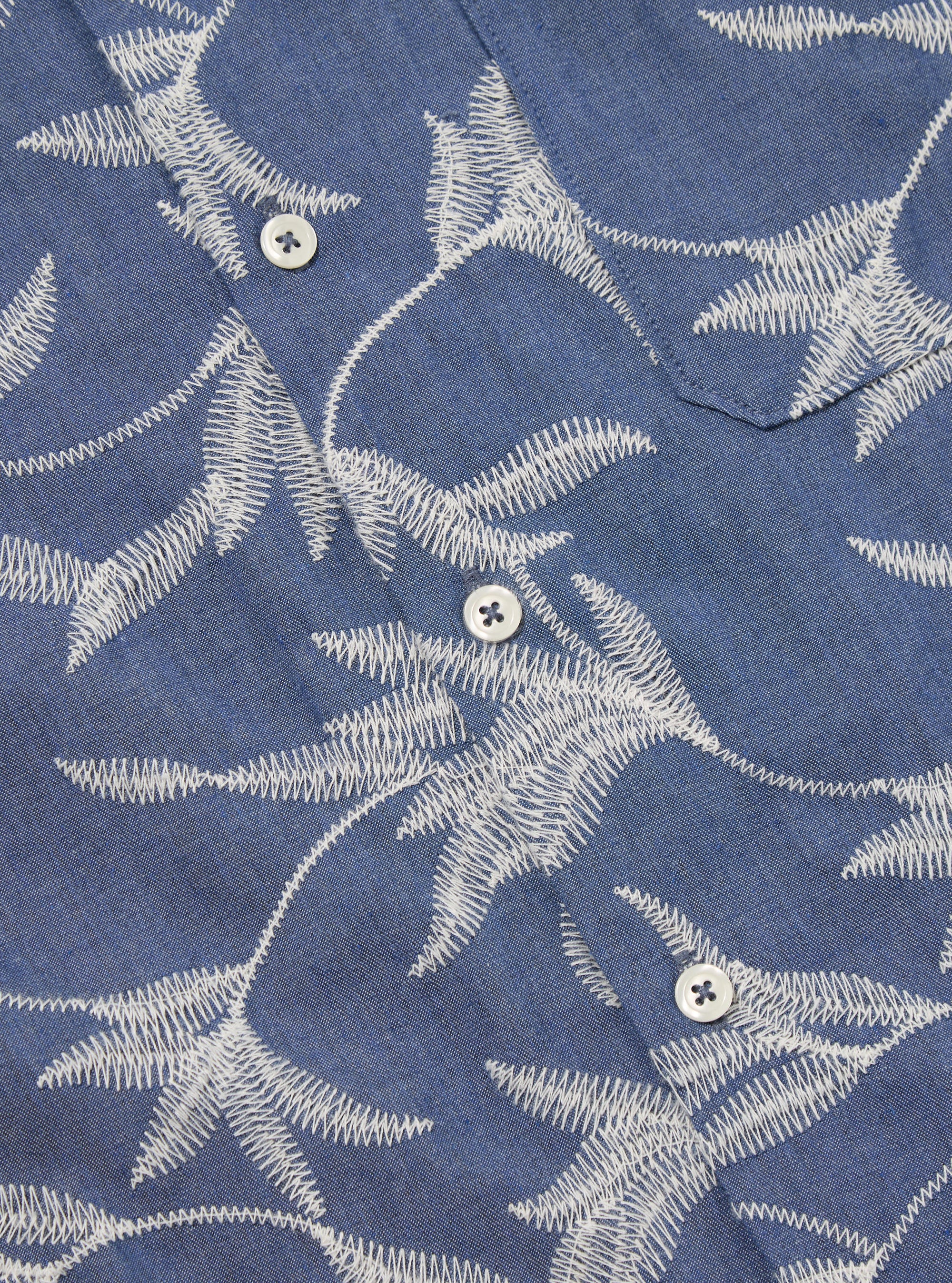Indigo Summer Jungle Cotton Road Shirt