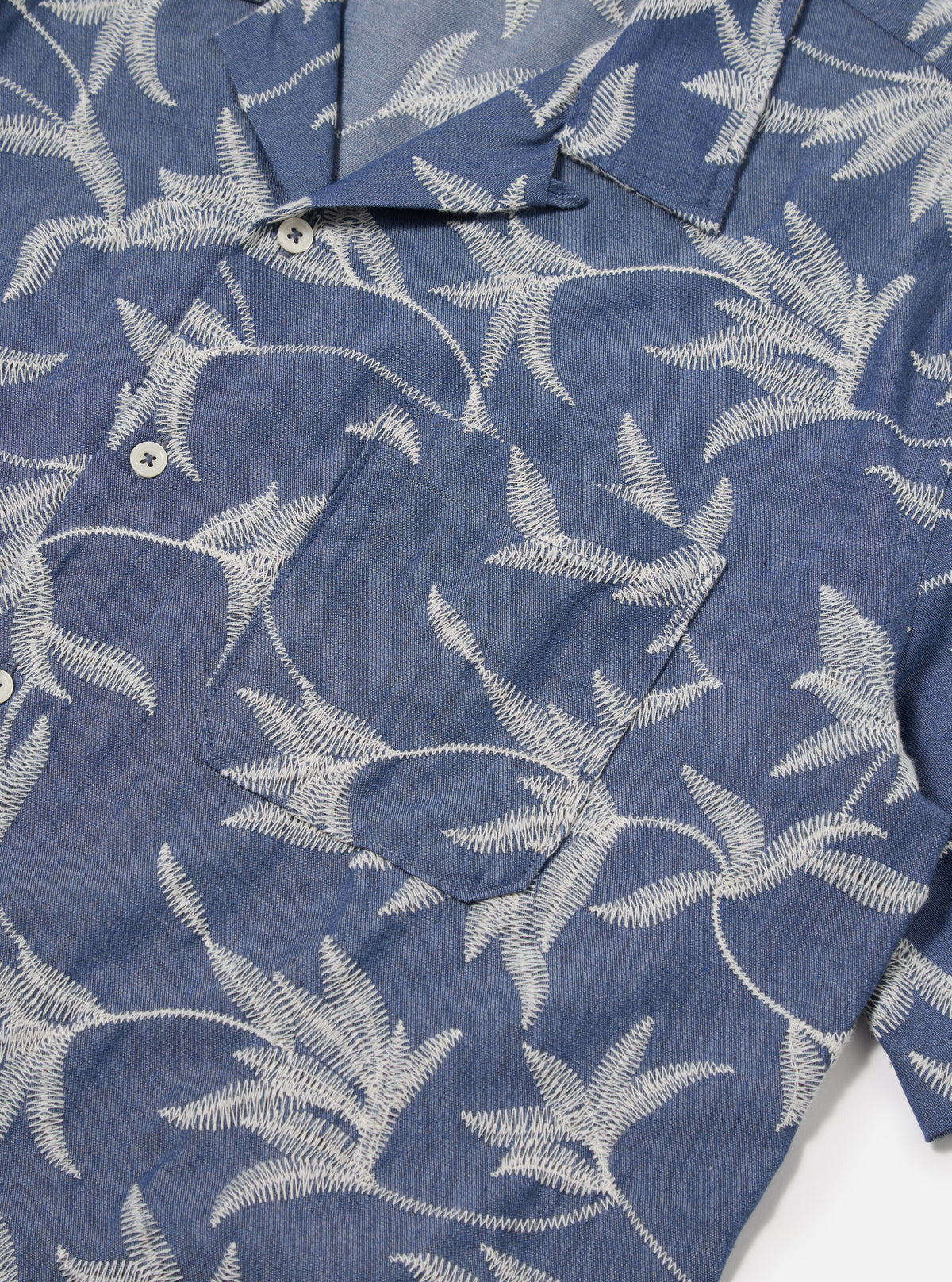 Indigo Summer Jungle Cotton Road Shirt