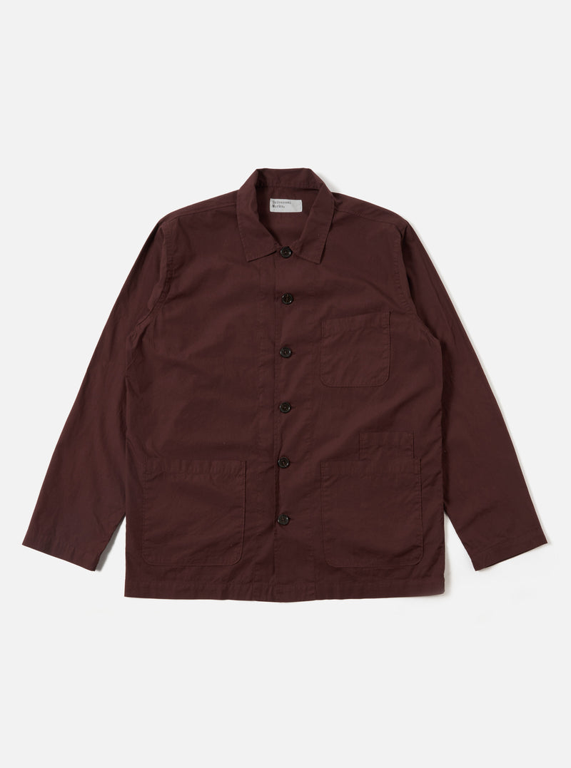 Rich Brown Organic Fine Poplin Bakers Overshirt