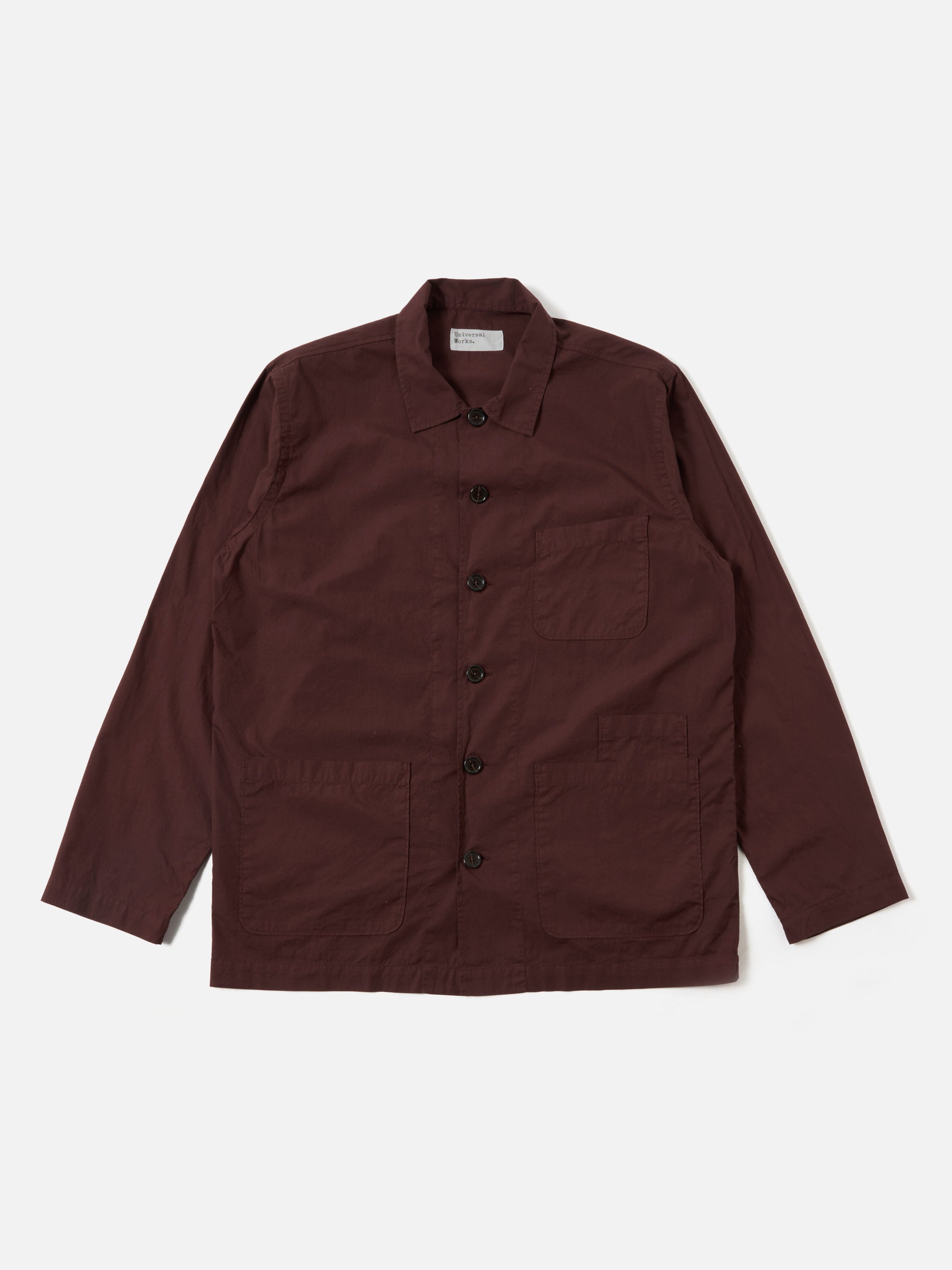 Rich Brown Organic Fine Poplin Bakers Overshirt