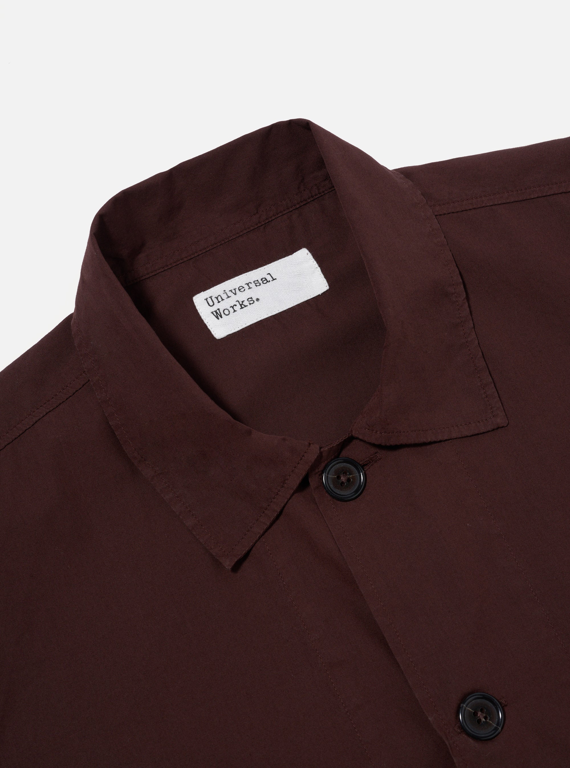 Rich Brown Organic Fine Poplin Bakers Overshirt