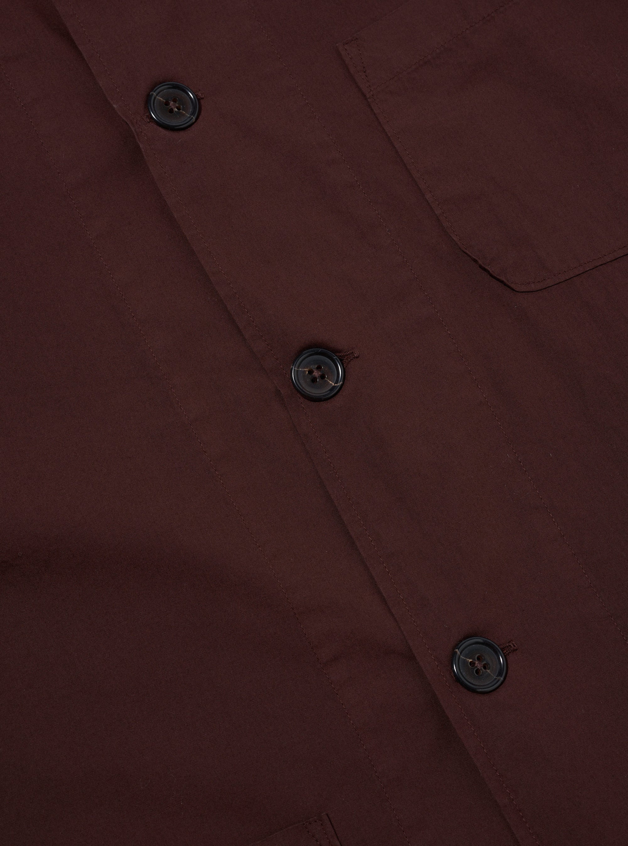 Rich Brown Organic Fine Poplin Bakers Overshirt