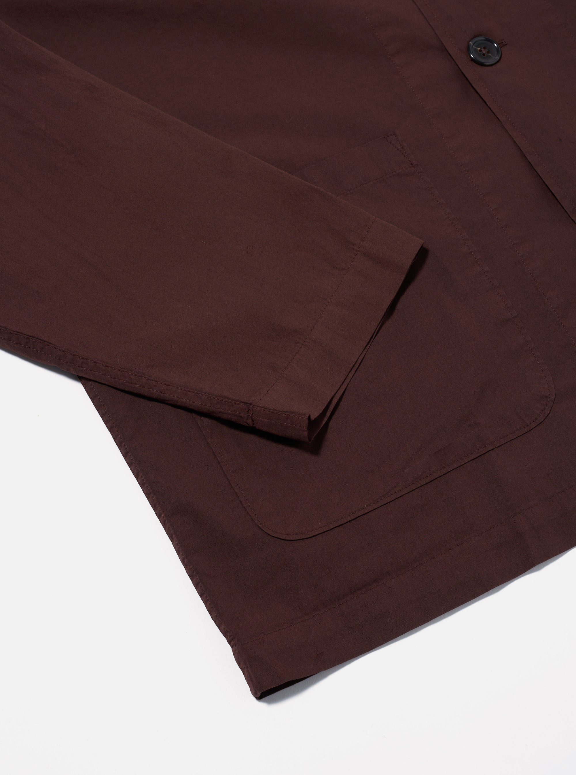 Rich Brown Organic Fine Poplin Bakers Overshirt