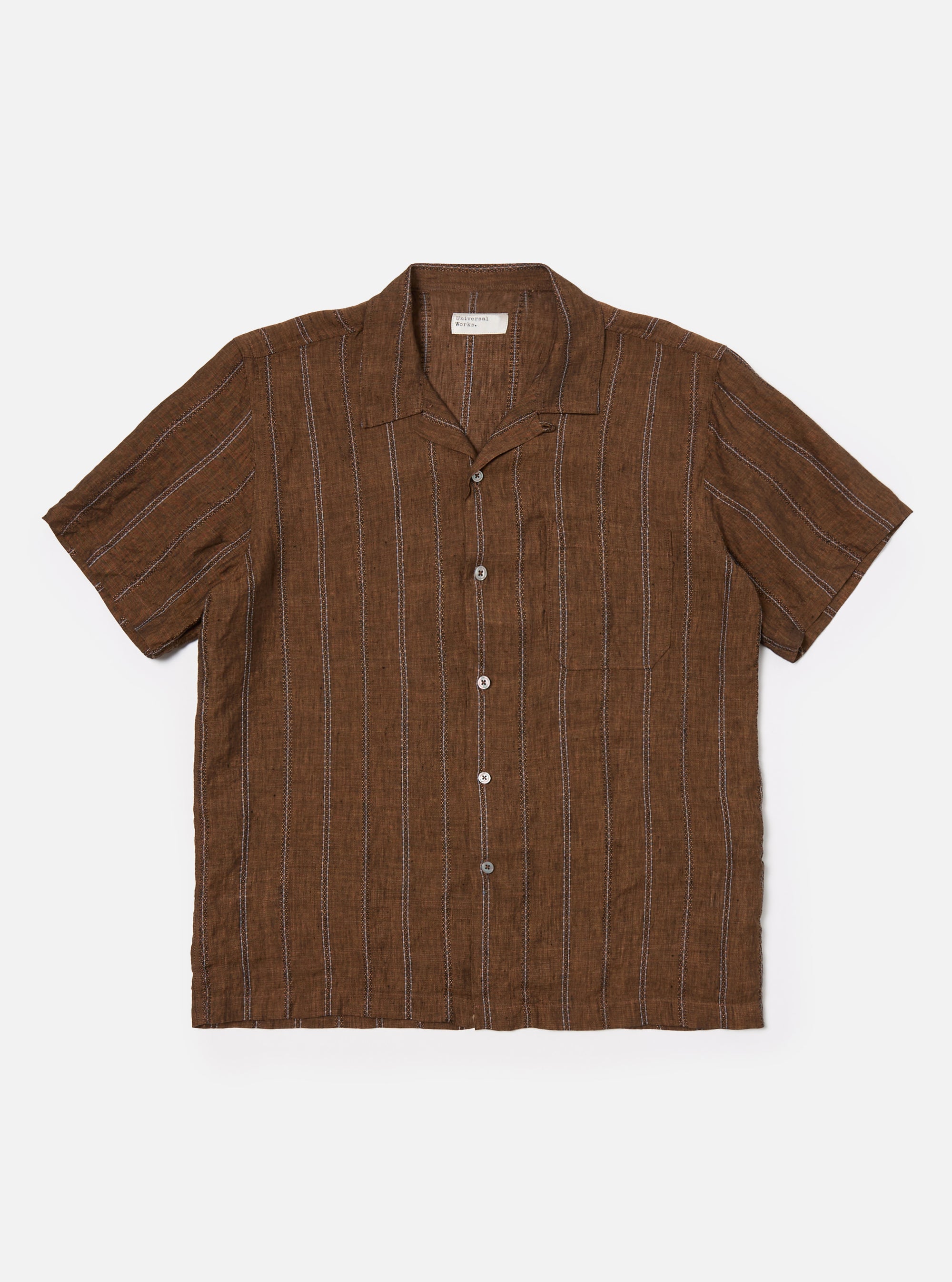 Brown Stripe Linen Road Shirt