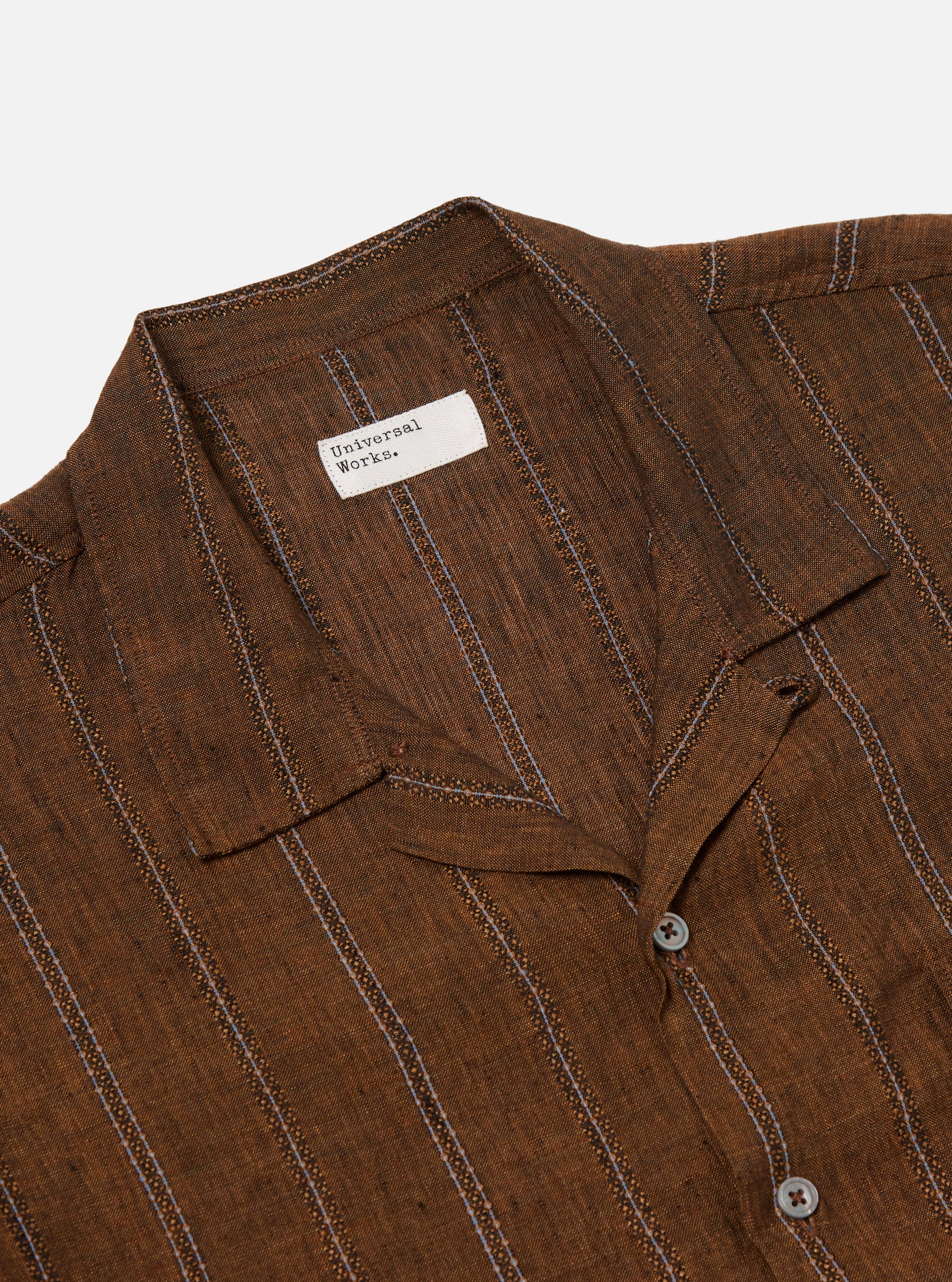 Brown Stripe Linen Road Shirt